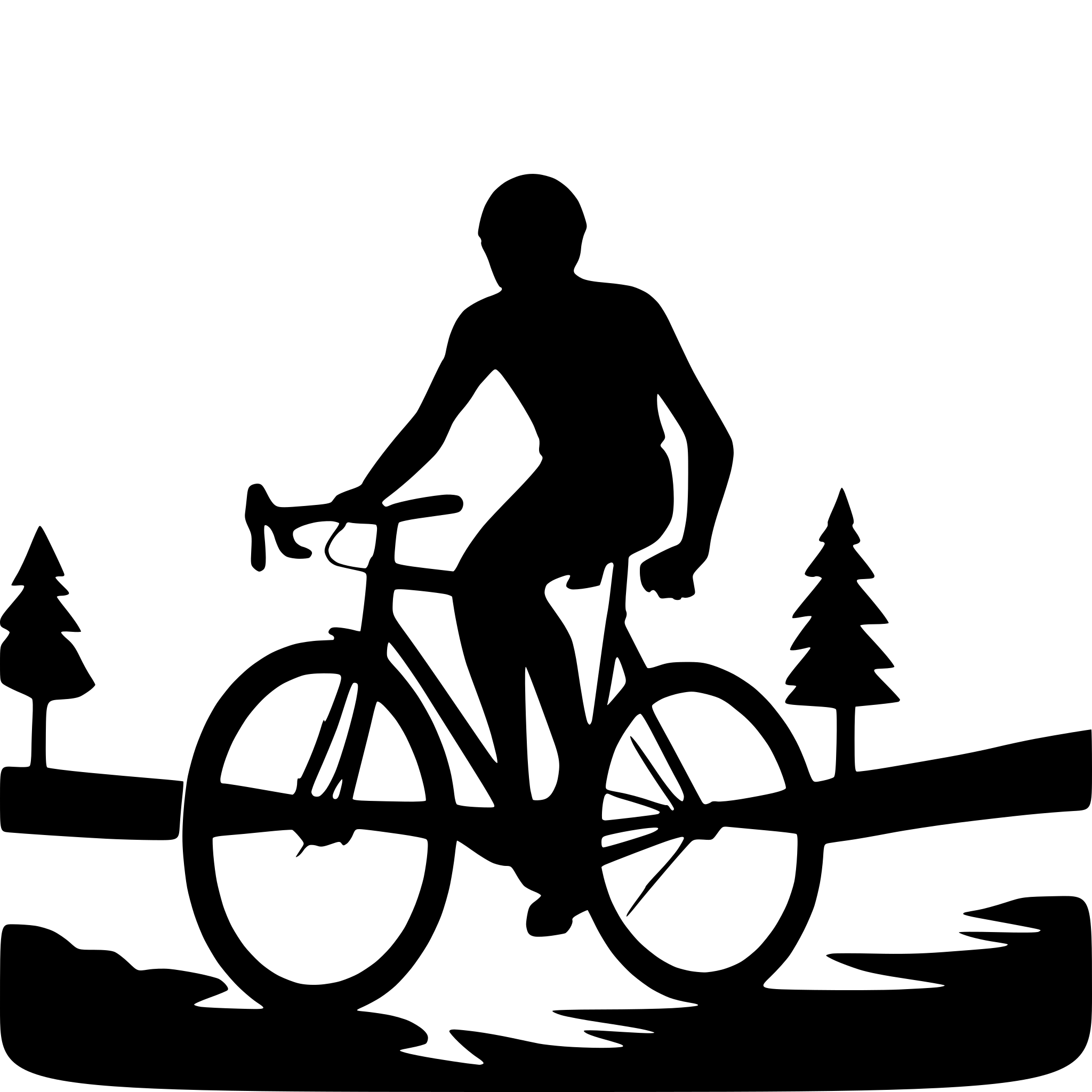 AI-generated SVG of 'create me a lineart of a cyclist on his race cycle driving through a forrest uphill in a bird eye view'