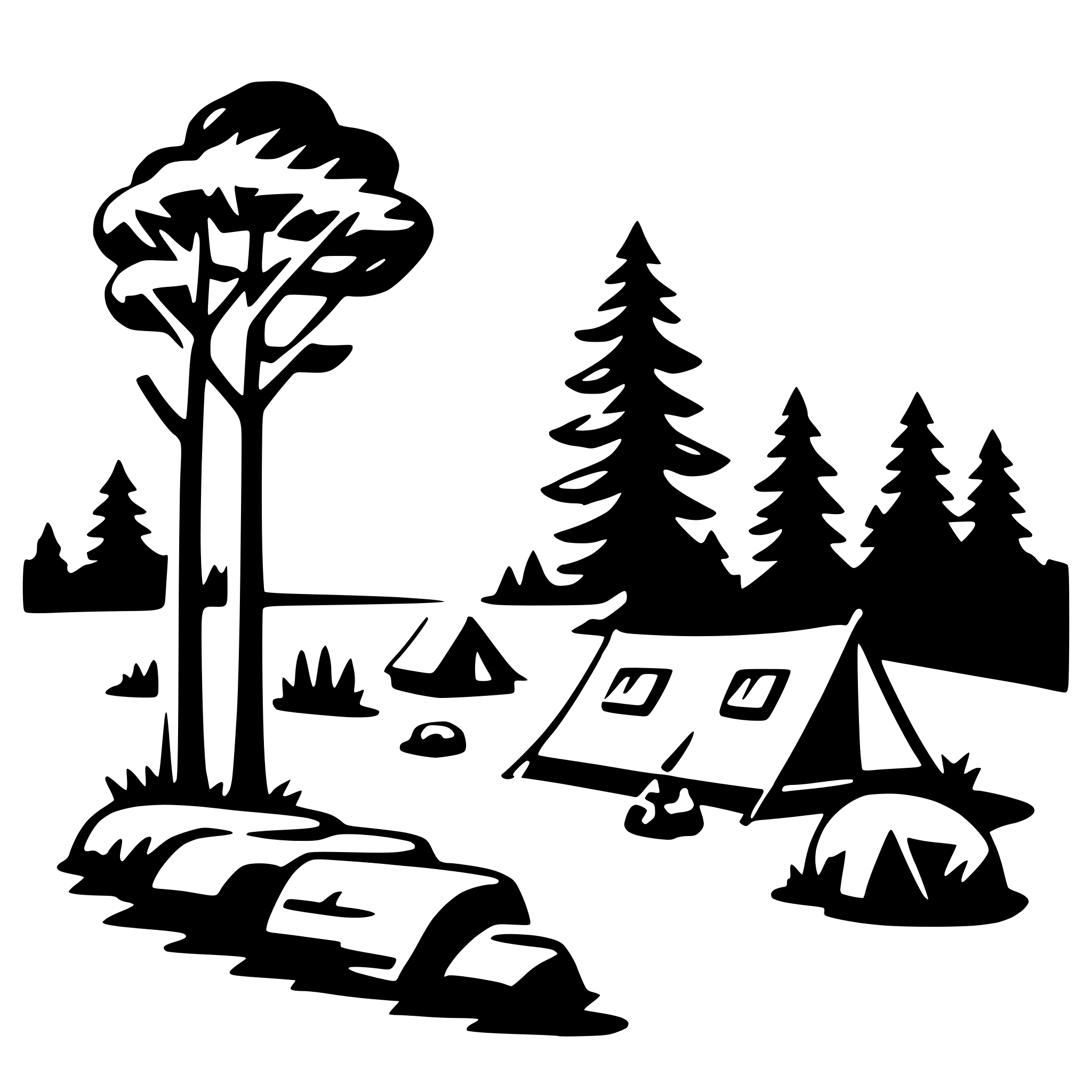 AI-generated SVG of a camping in national park