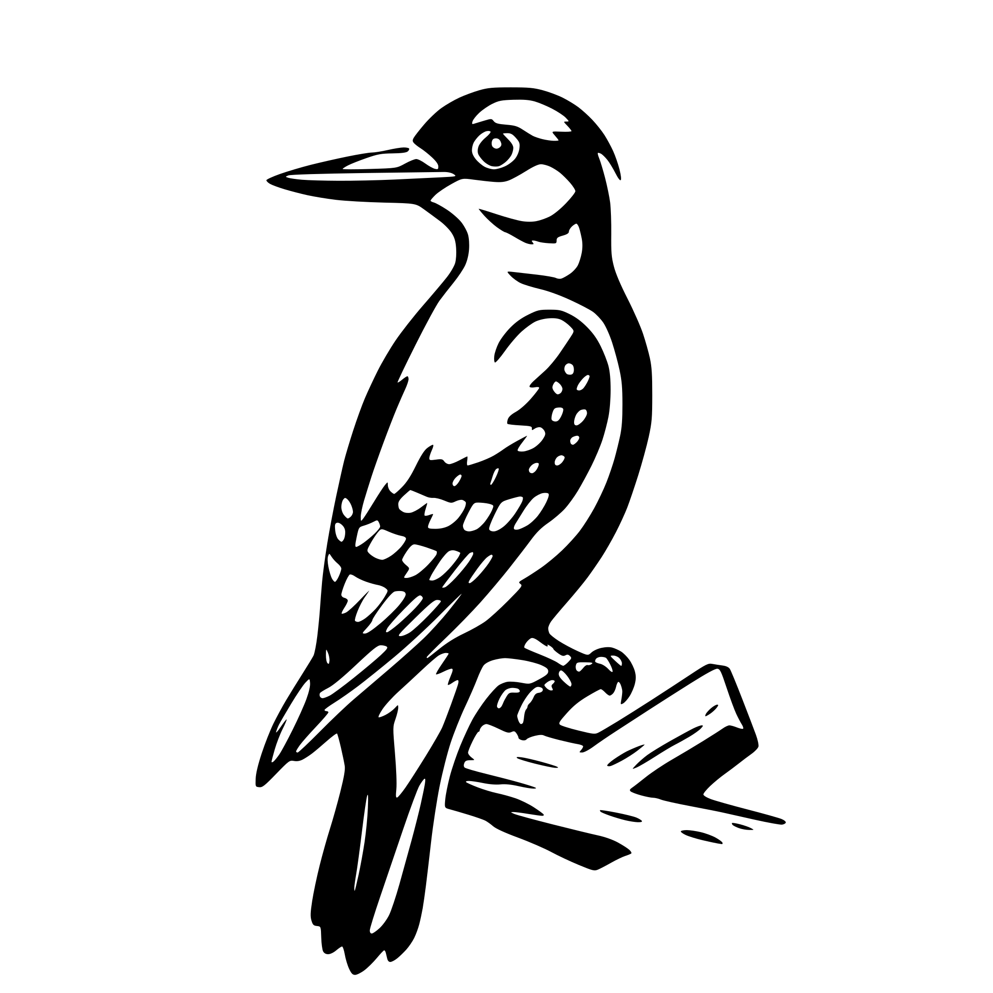 AI-generated SVG of a woodpecker