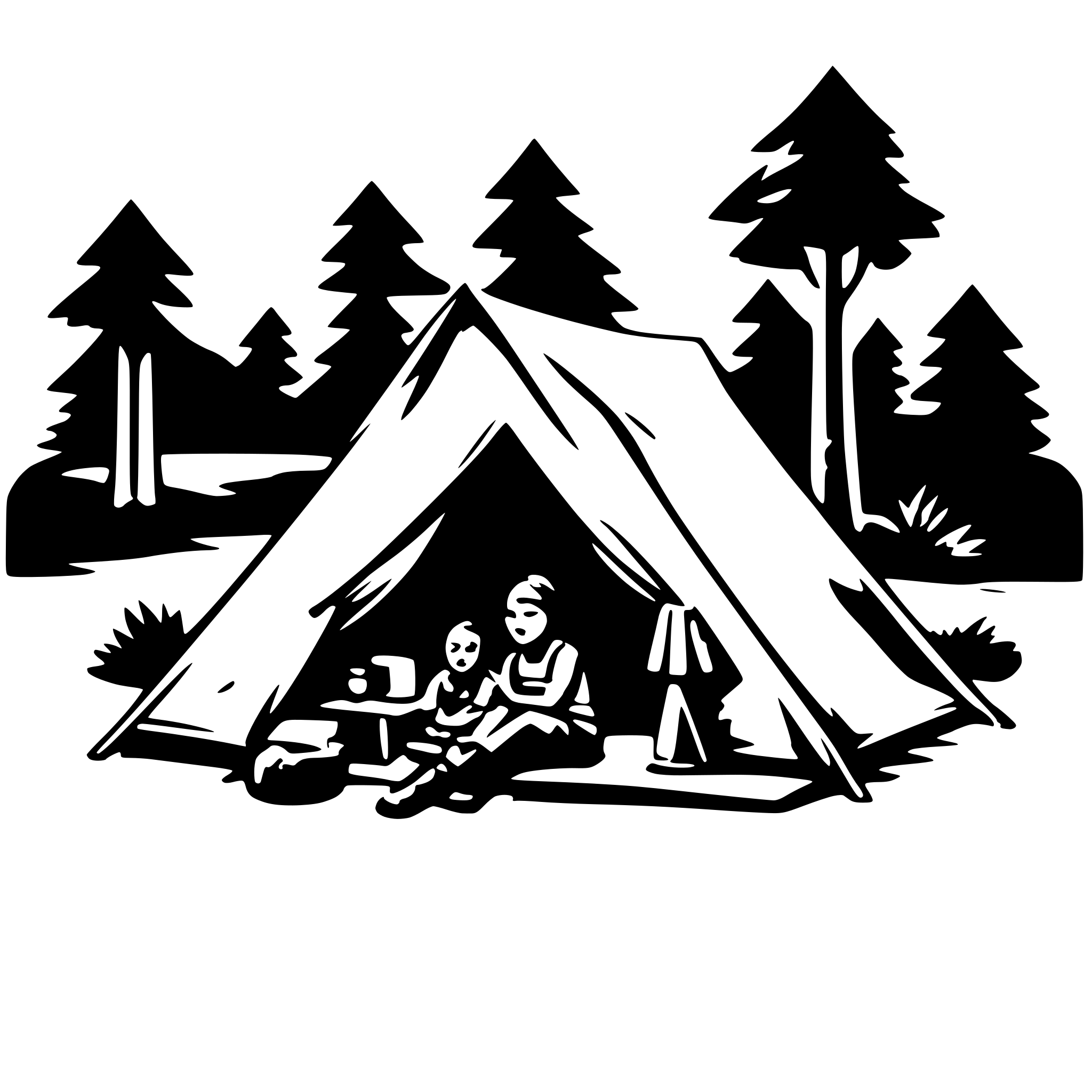 AI-generated SVG of a camping in a tent