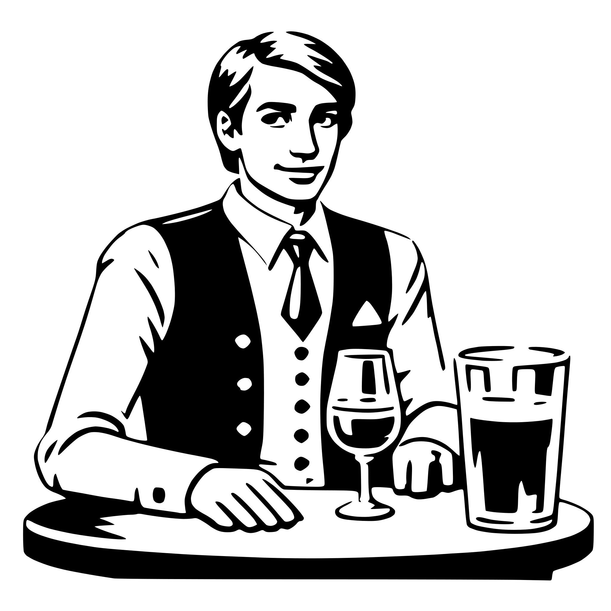 AI-generated SVG of a barman