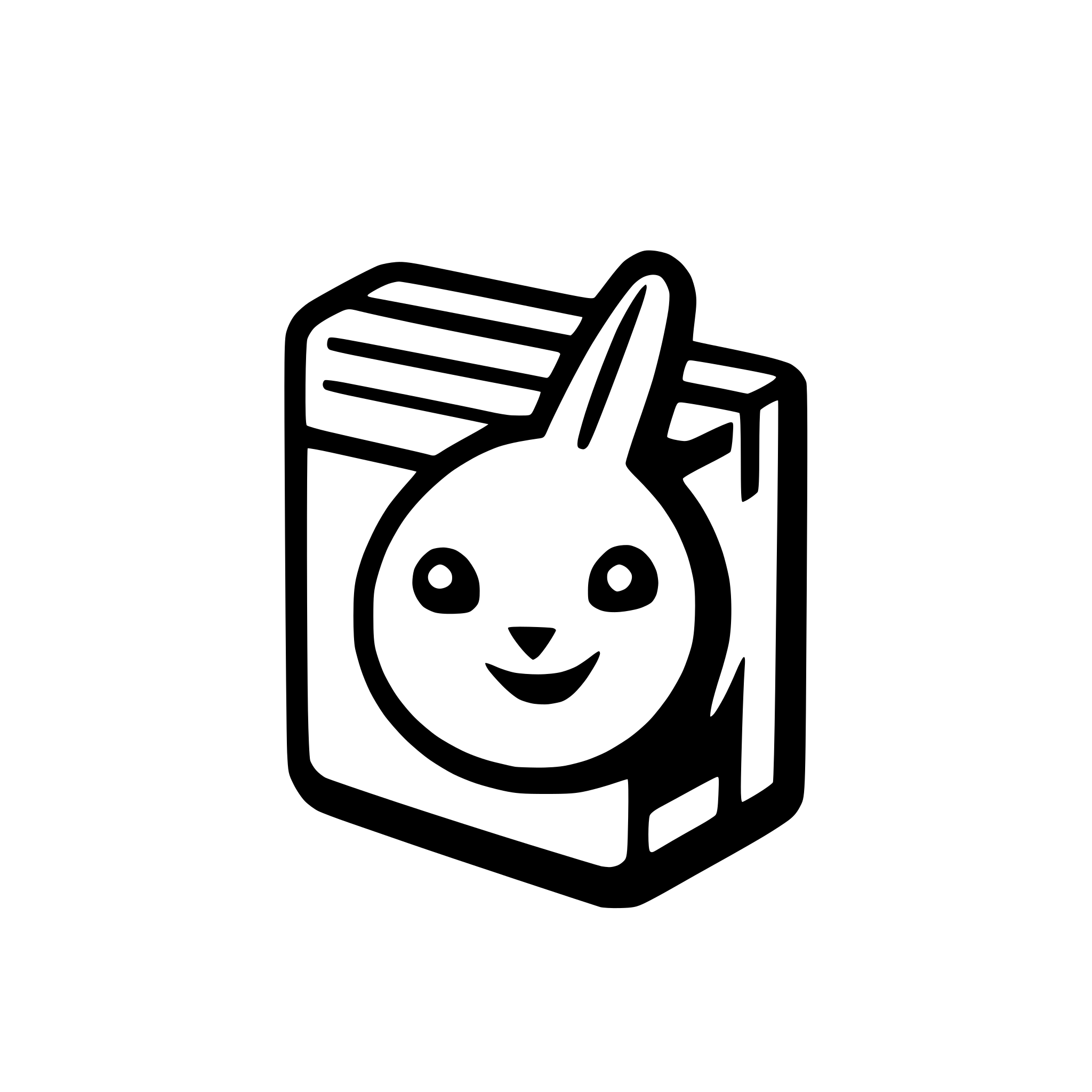 AI-generated SVG of a Generate me a png file. The idea is a rabbit and a storage drive, it should be a square icon (500x500px), no border, it should be abstract, no rabbit facial details.