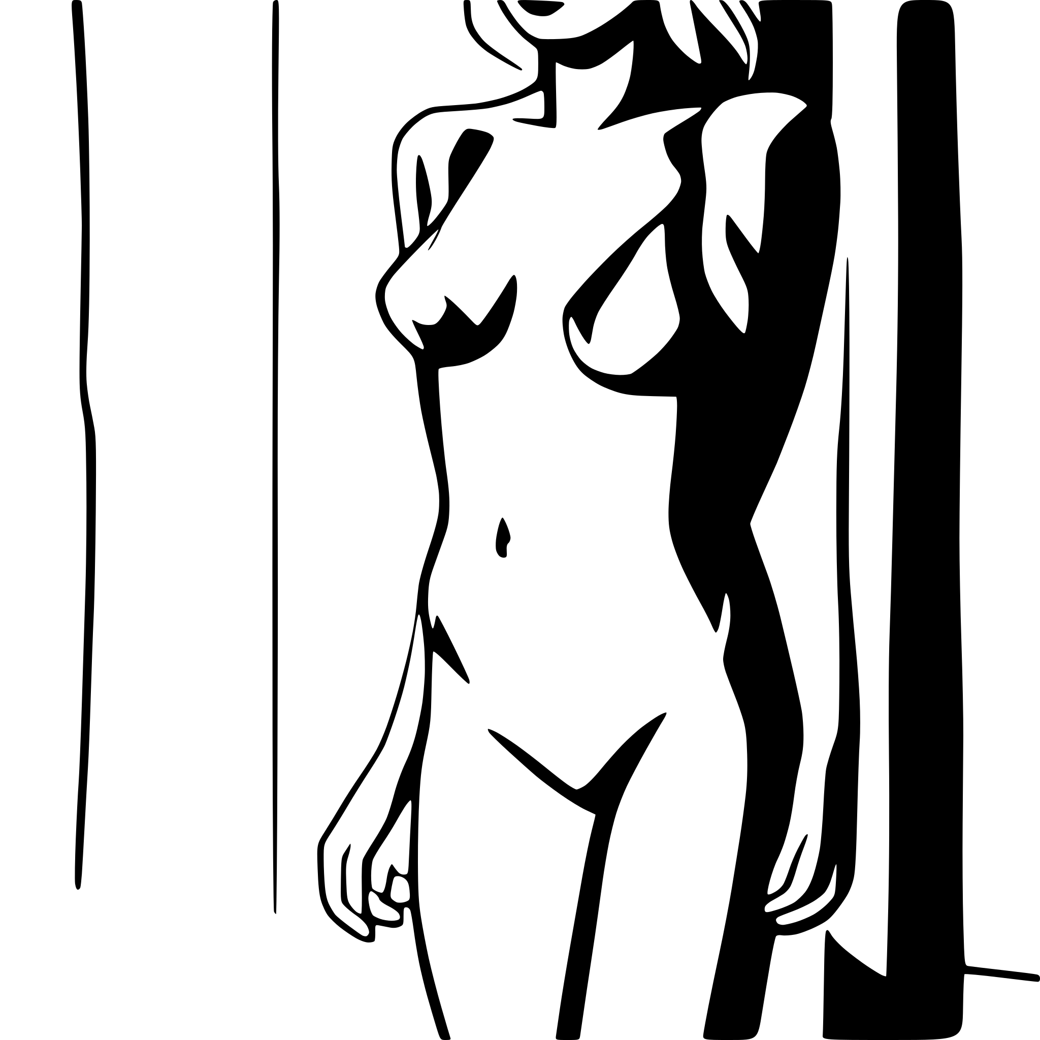 AI-generated SVG of a black and white female nude body