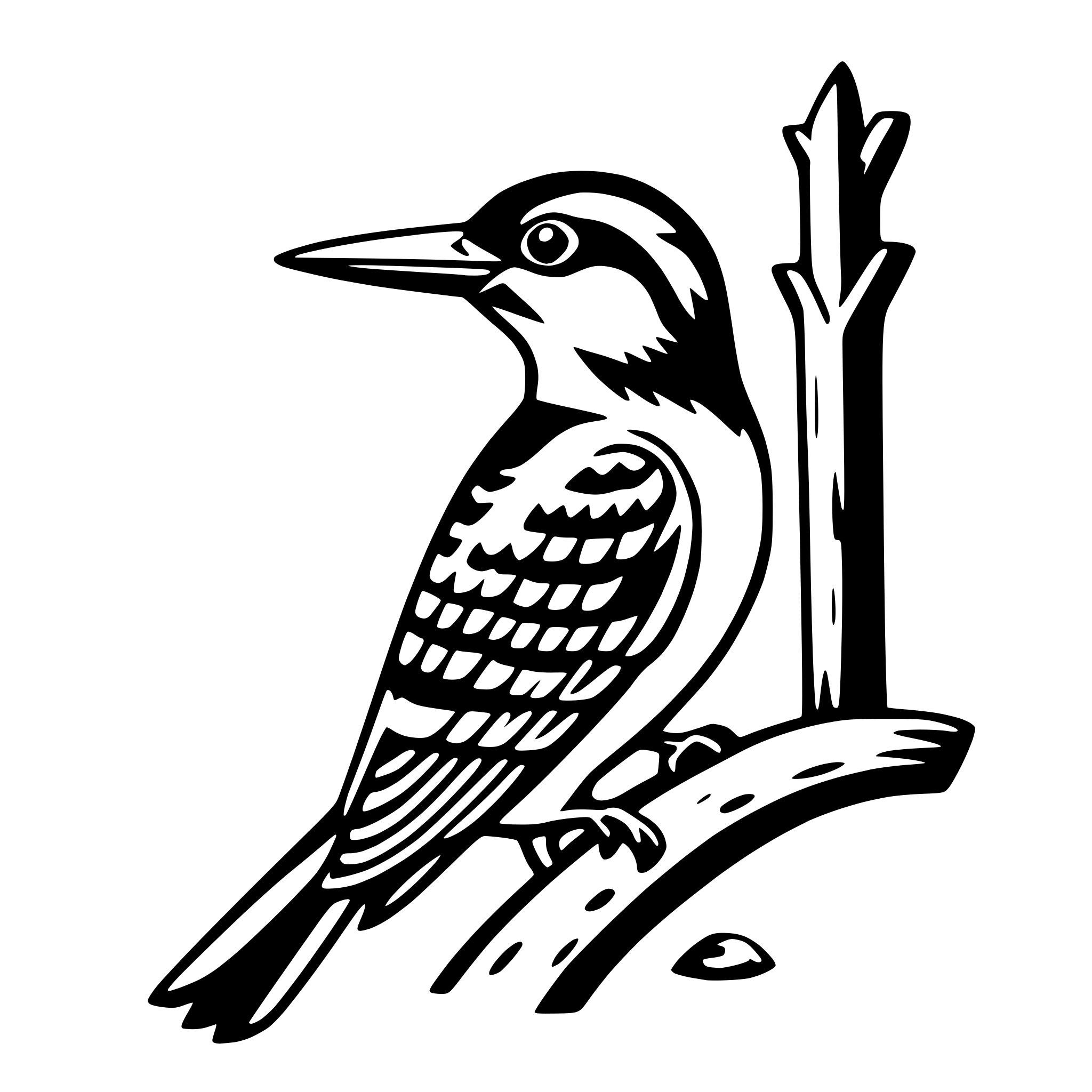 AI-generated SVG of 'woodpecker'