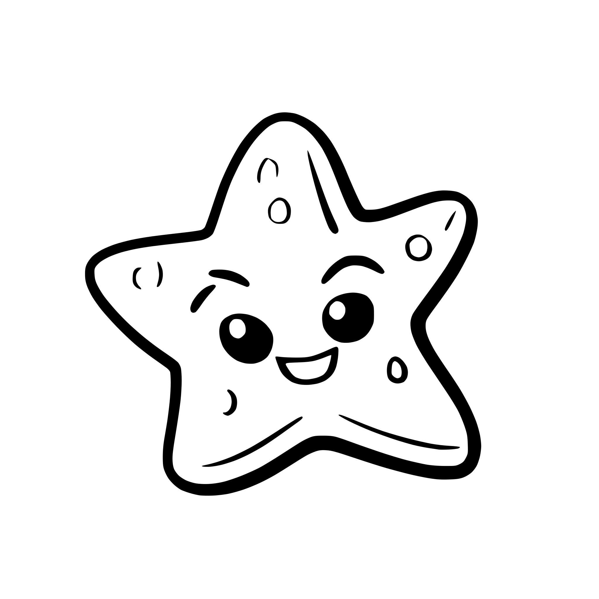 AI-generated SVG of a starfish smile