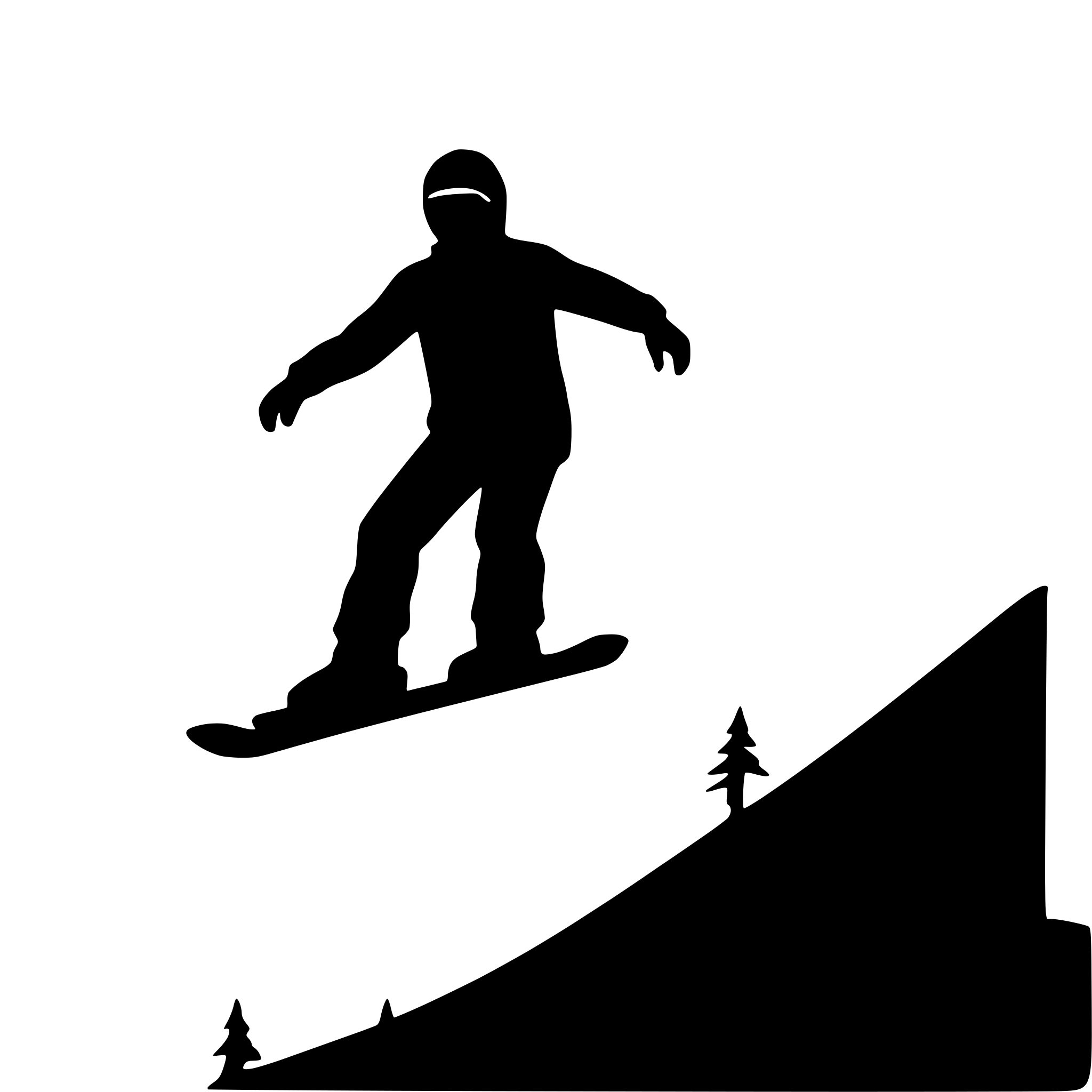 AI-generated SVG of a snowboarder on a steep slope