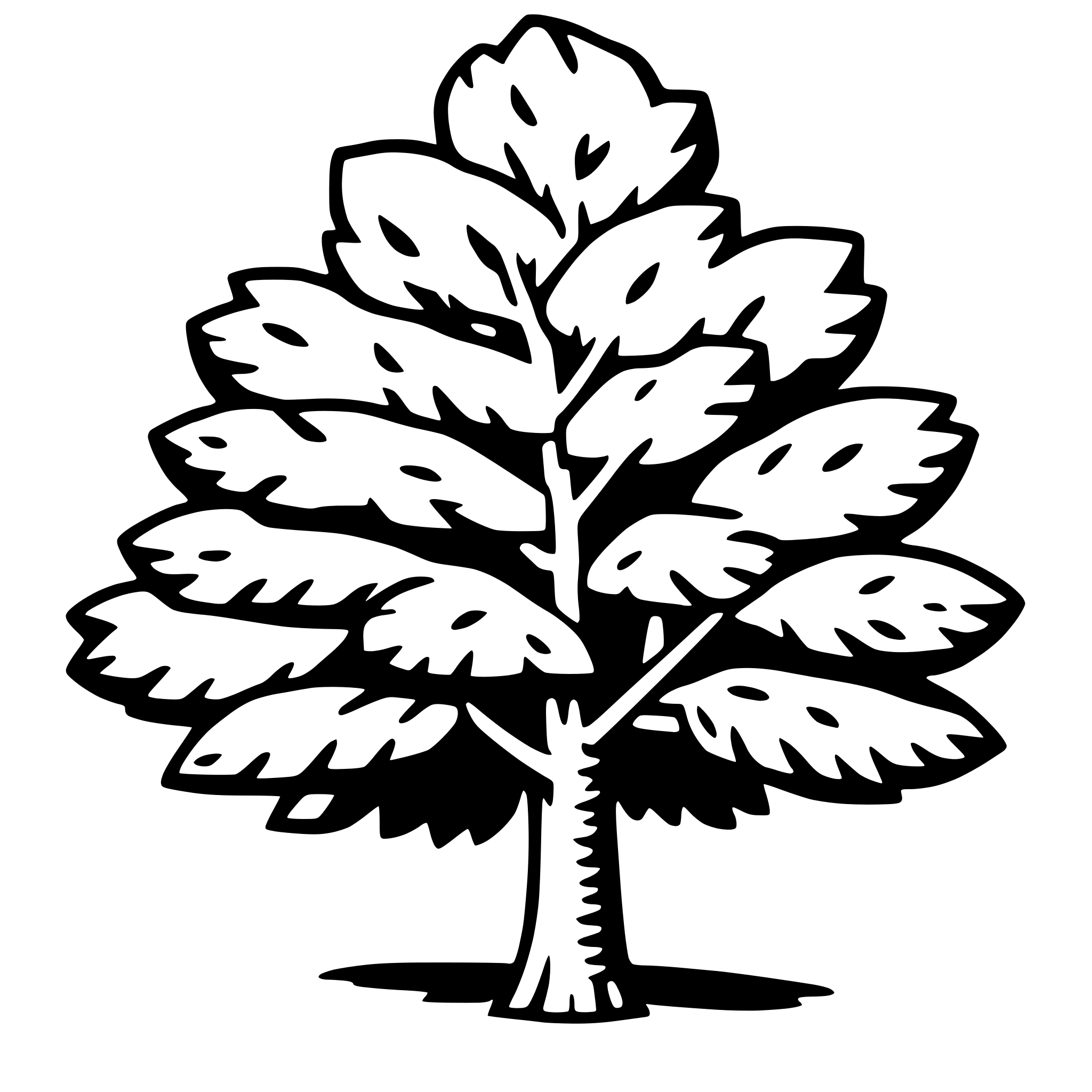 AI-generated SVG of a hickory tree