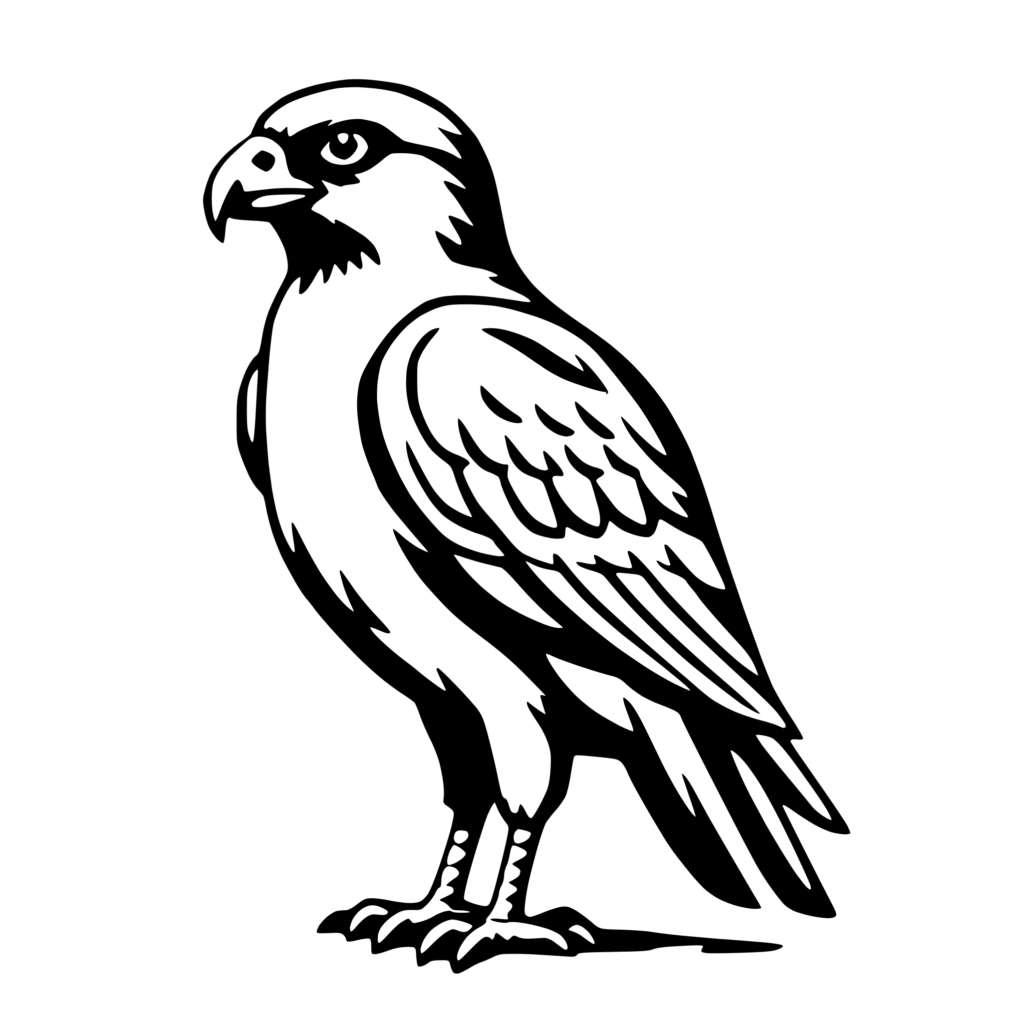 AI-generated SVG of a hawk