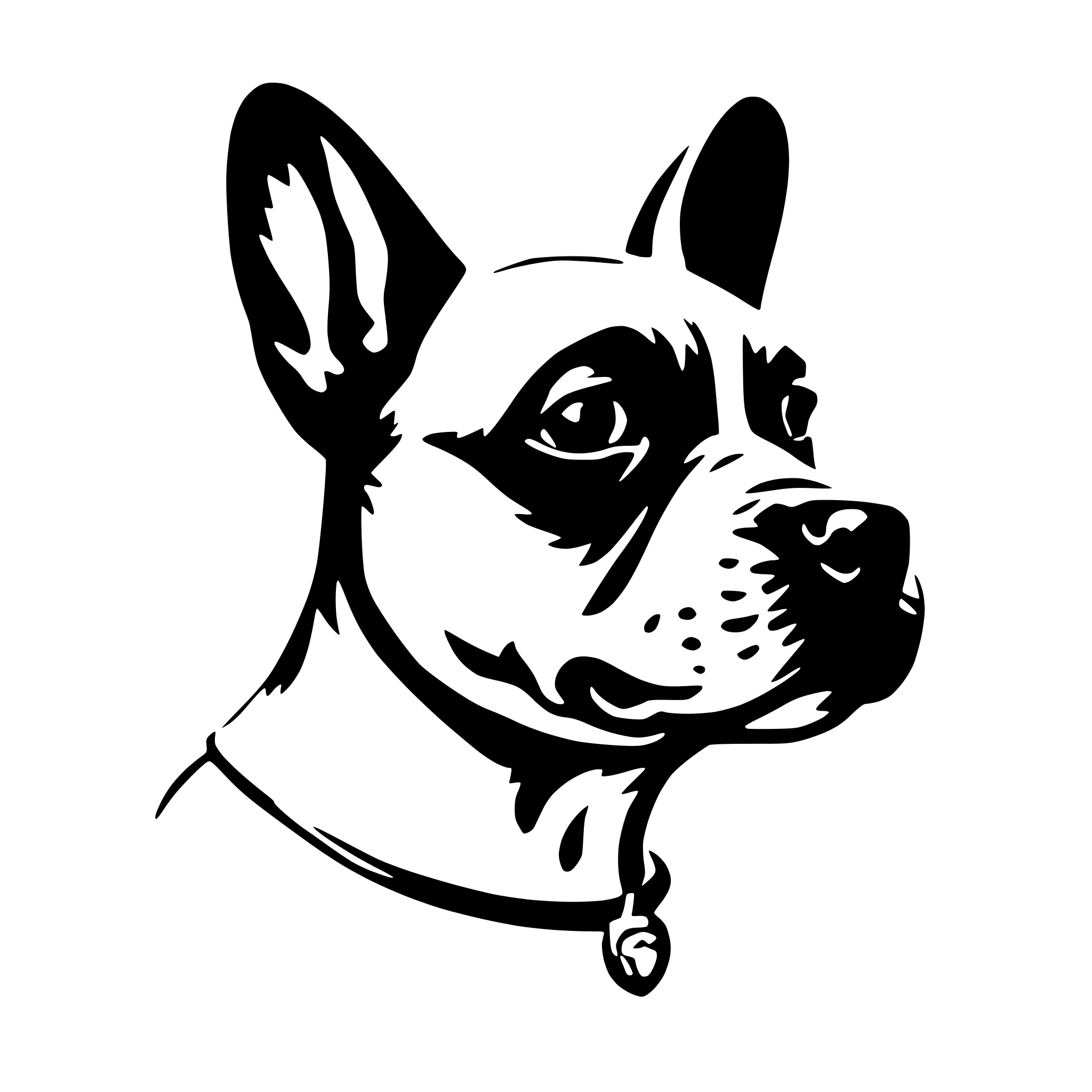 AI-generated SVG of 'french bulldog face'