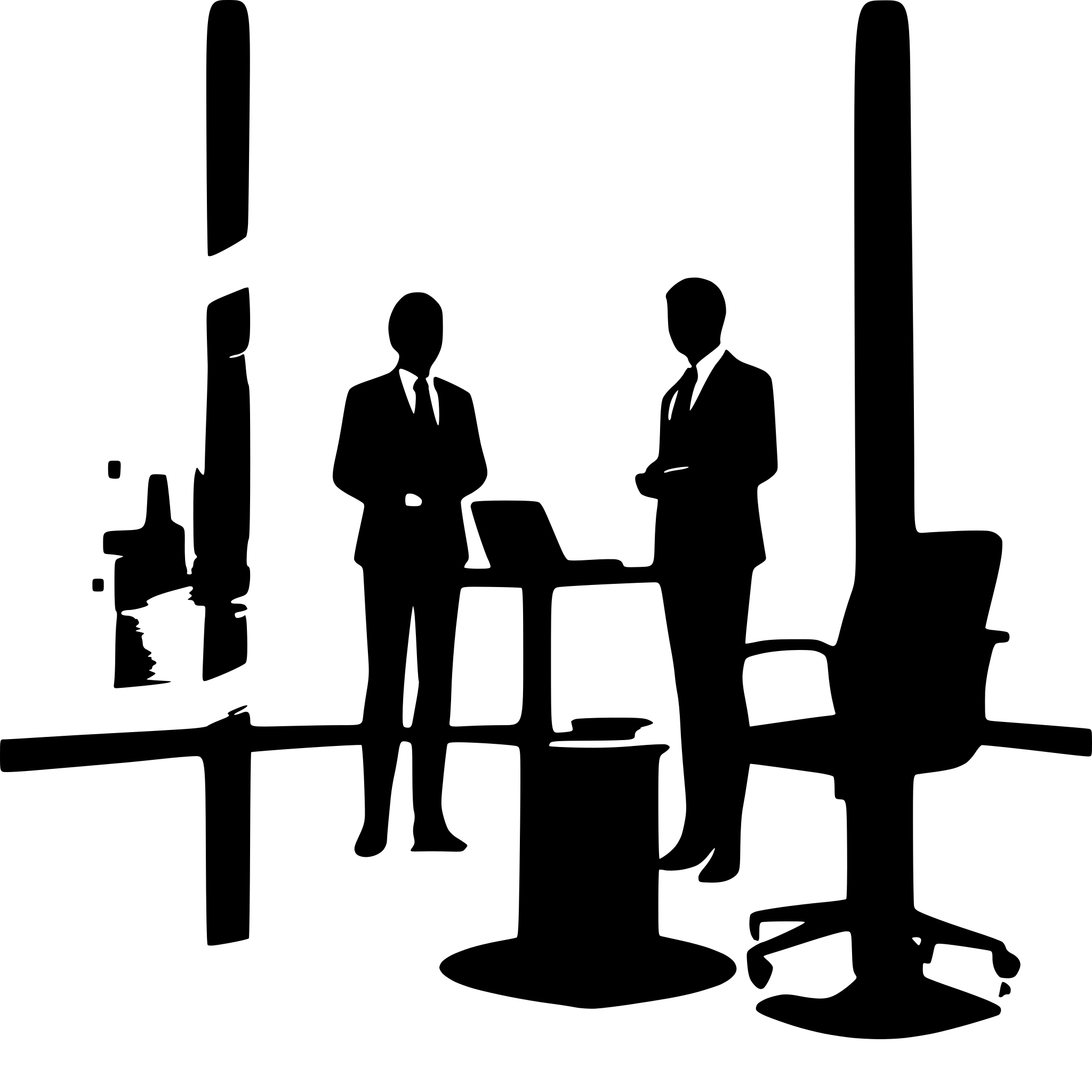 AI-generated SVG of a two business men making a deal with a chart behind behind them while flying out of a screen display