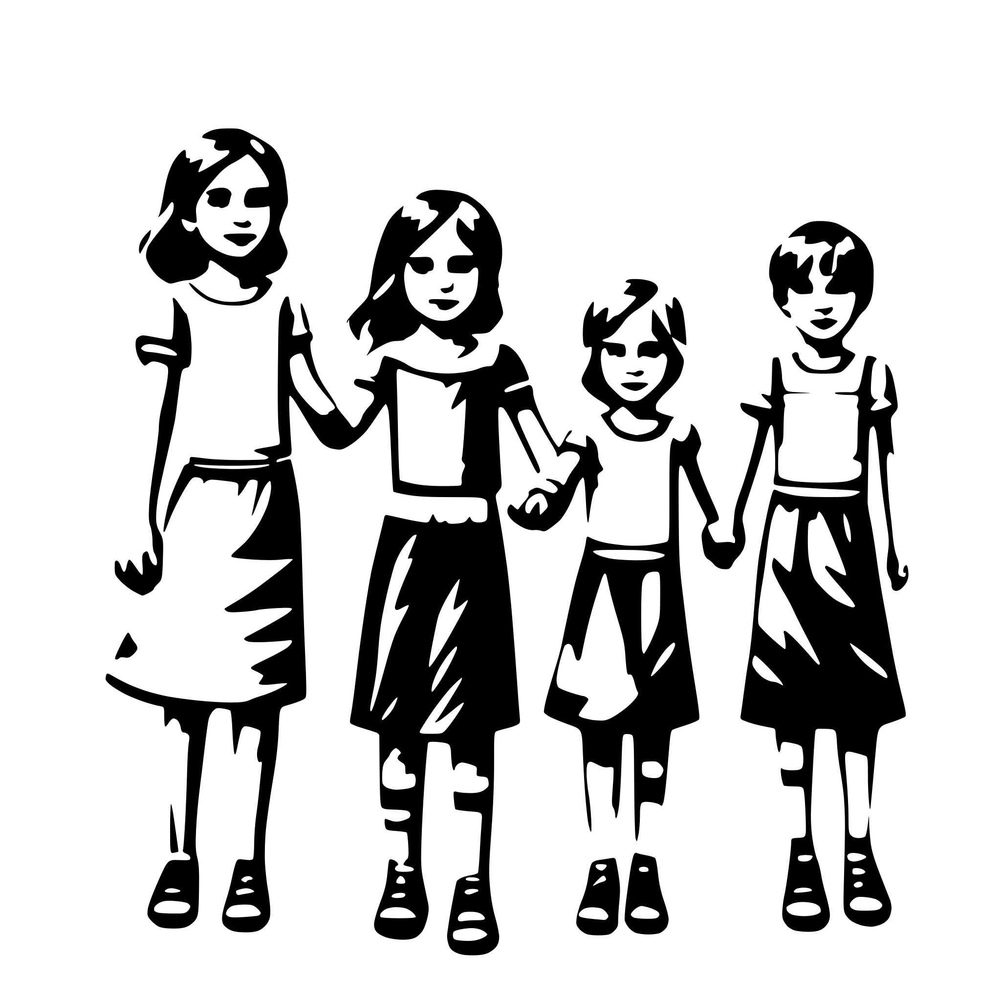 AI-generated SVG of '8 Children holding hands in one hand'