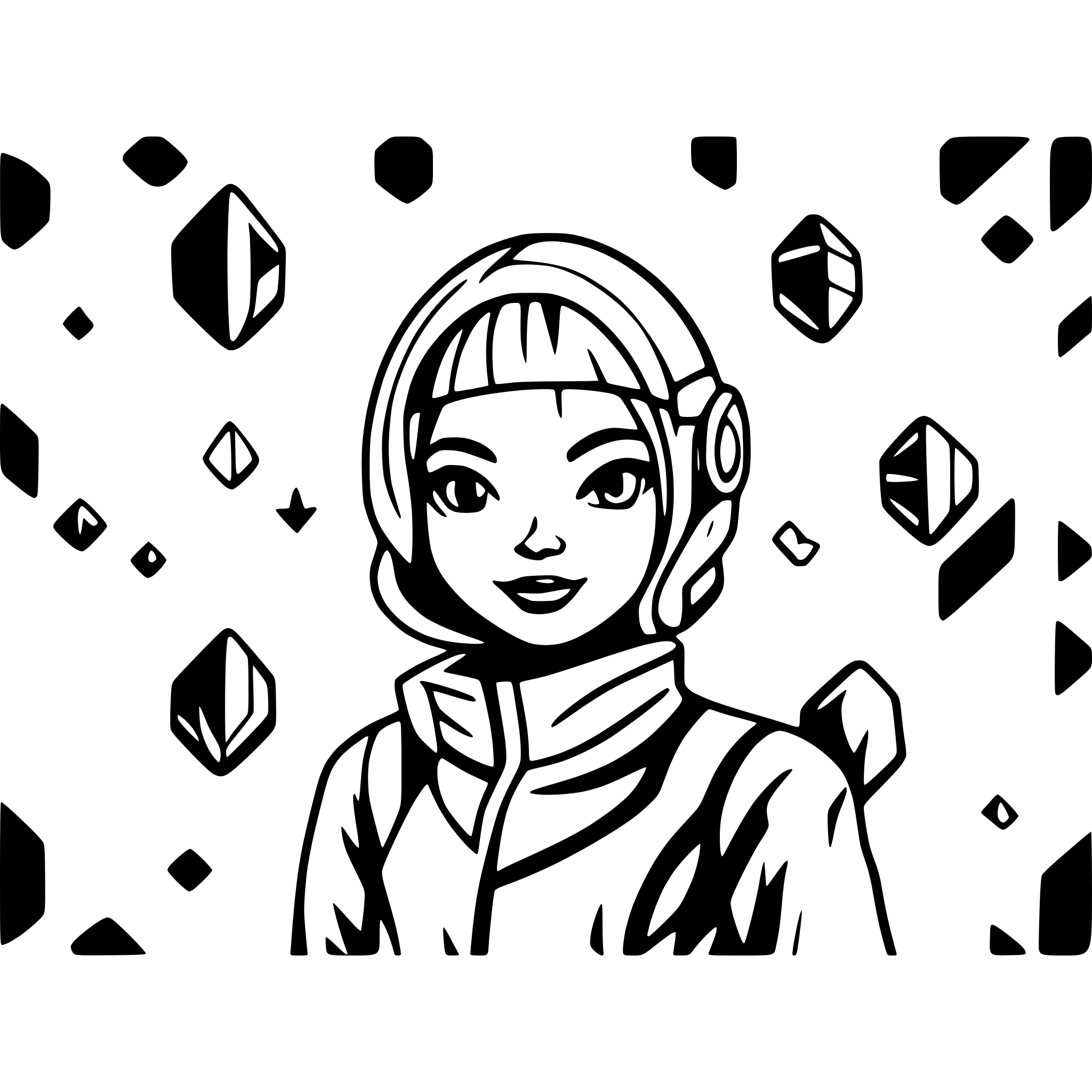AI-generated SVG of 'Futuristic sci-fi pattern'