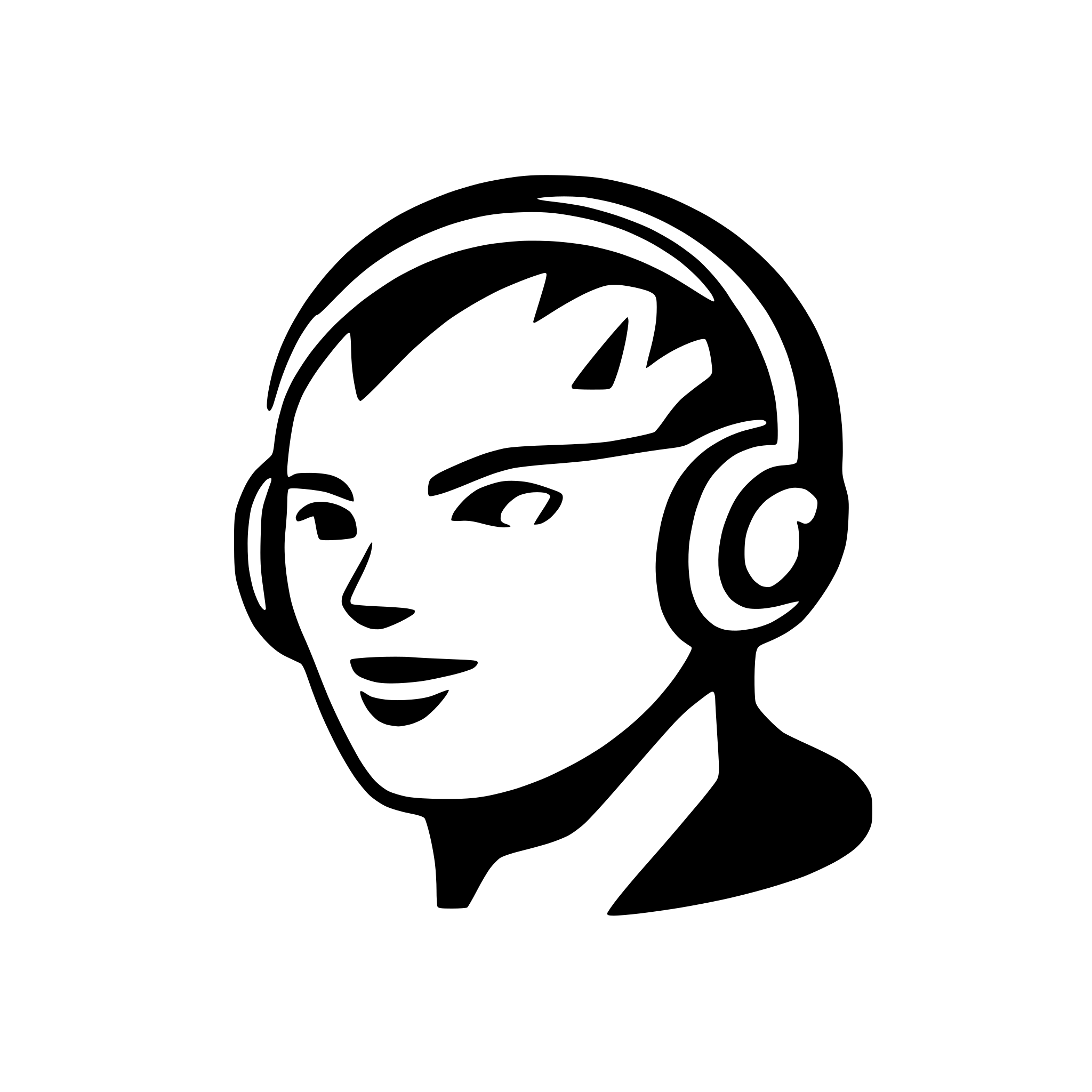 AI-generated SVG of a generate a logo for my mobile app.  should look simplistic and we should use the earth icon and the headset on the right side to look like the letter "g"