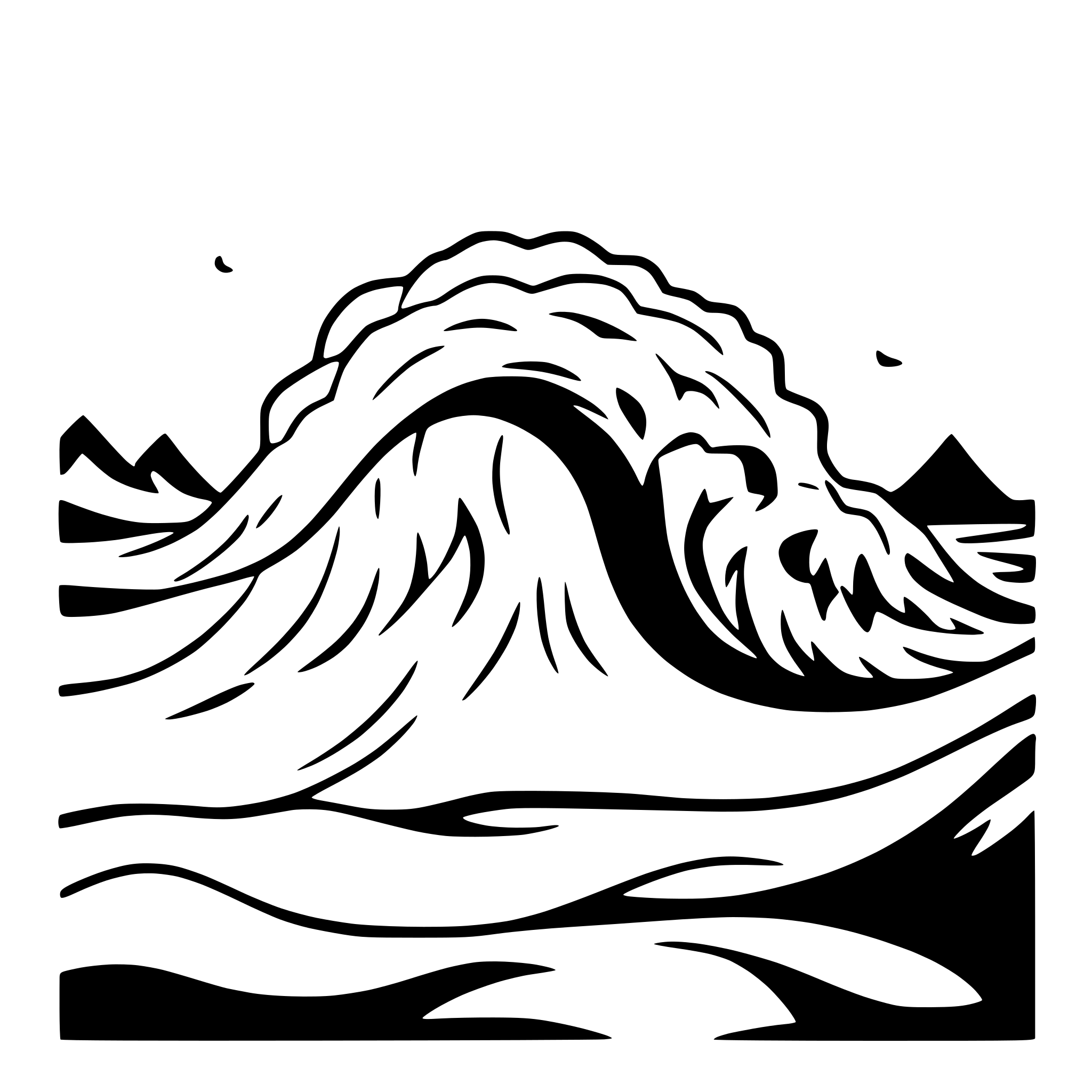 AI-generated SVG of a A black and white drawing of a wave with a lot of waves AI-generated SVG of a A black and white drawing of a wave with a lot of waves