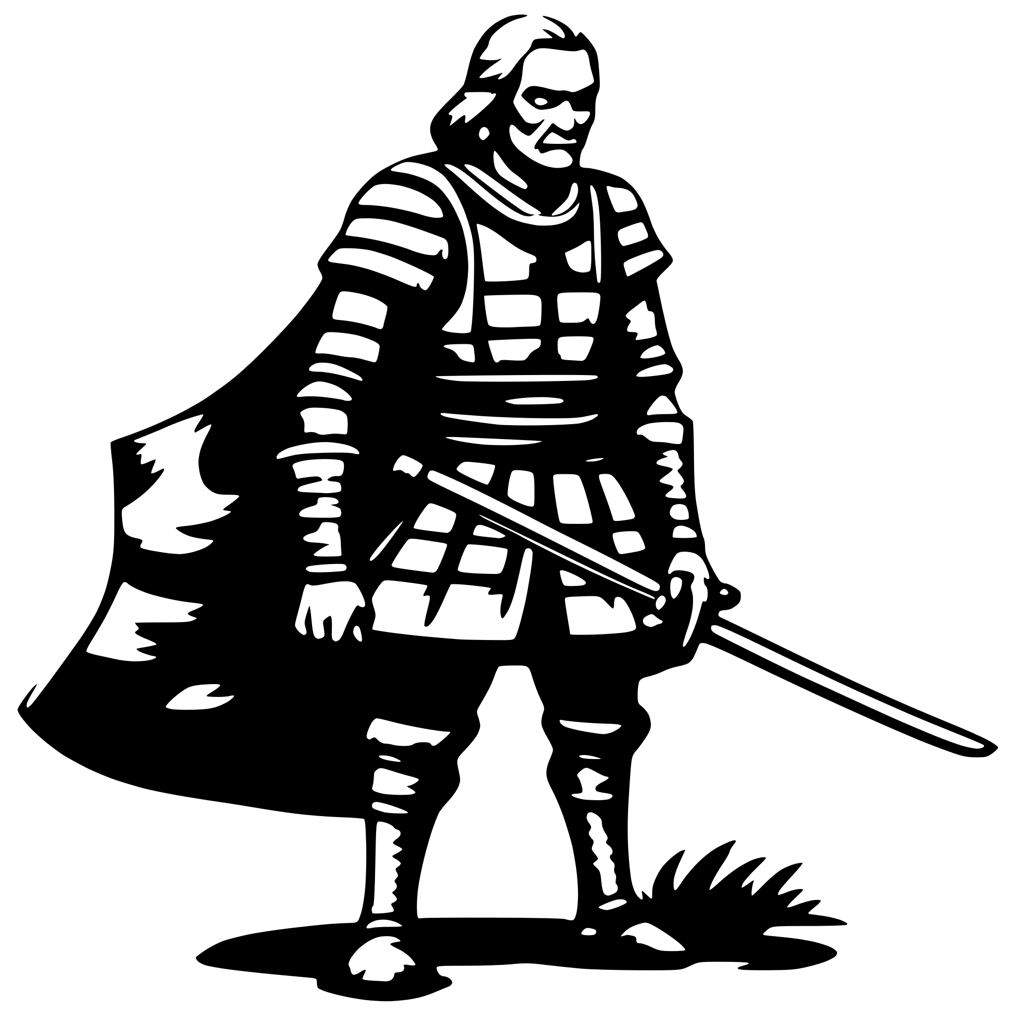AI-generated SVG of a old samurai