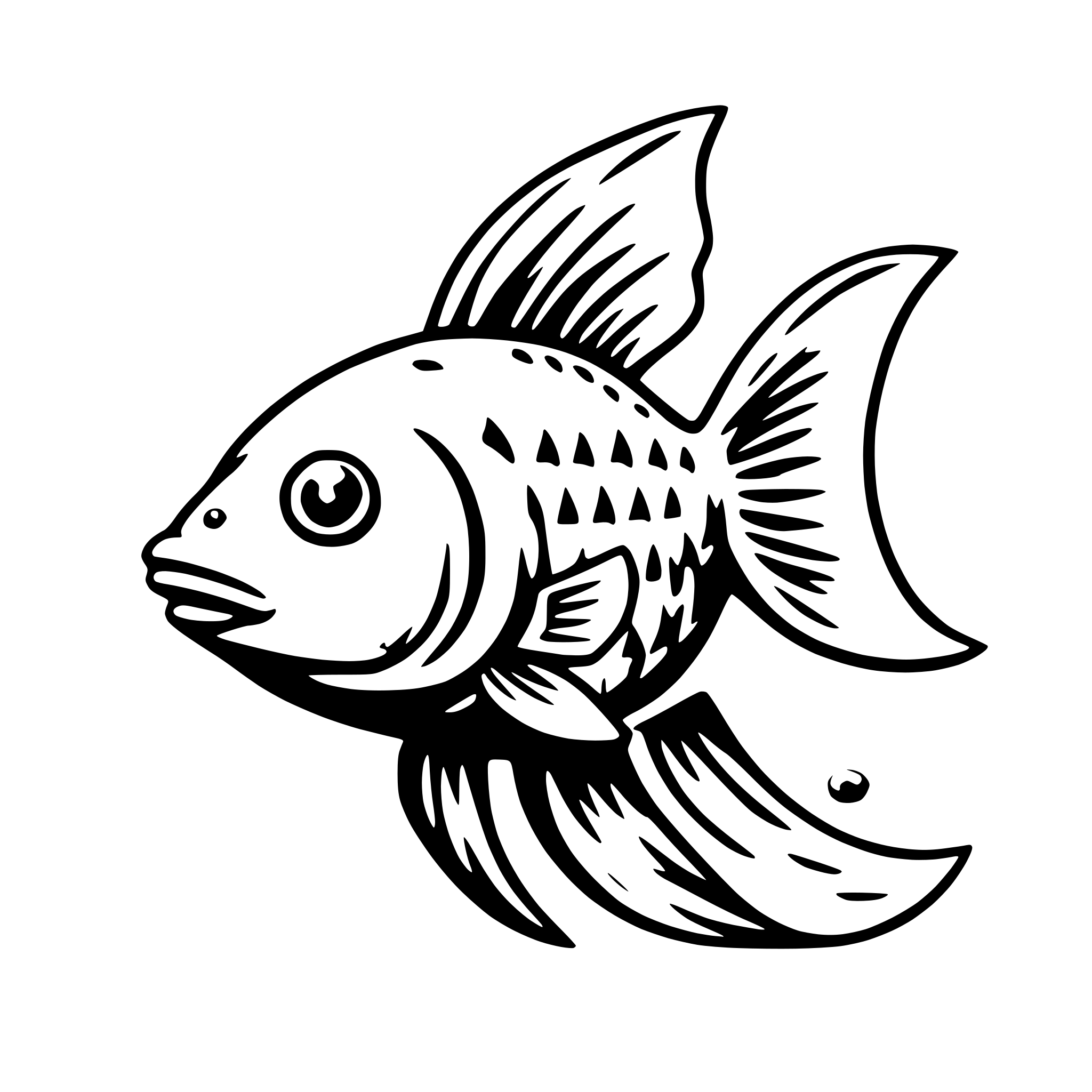 AI-generated SVG of a goldfish