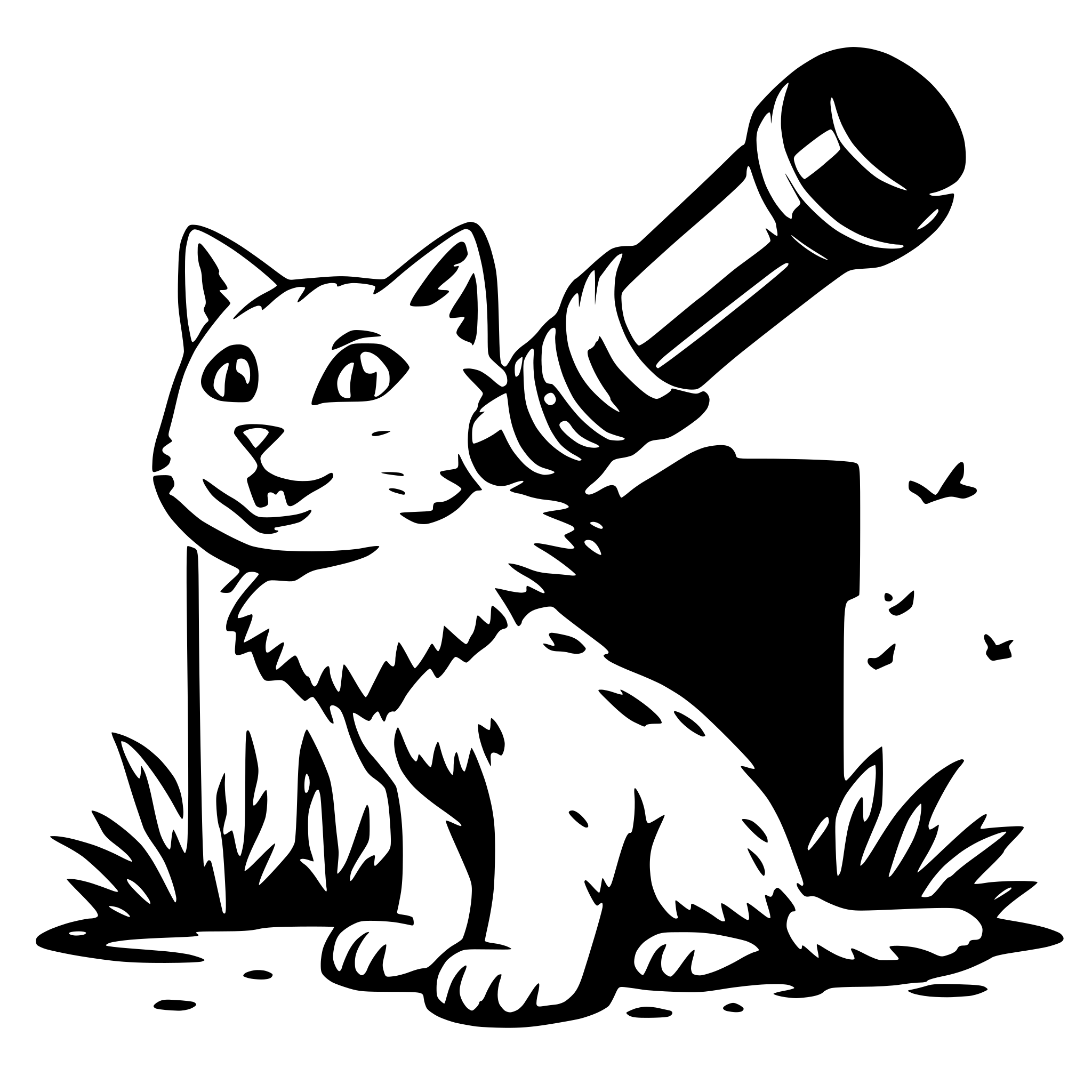 AI-generated SVG of a rainbow bazooka that shoots cats