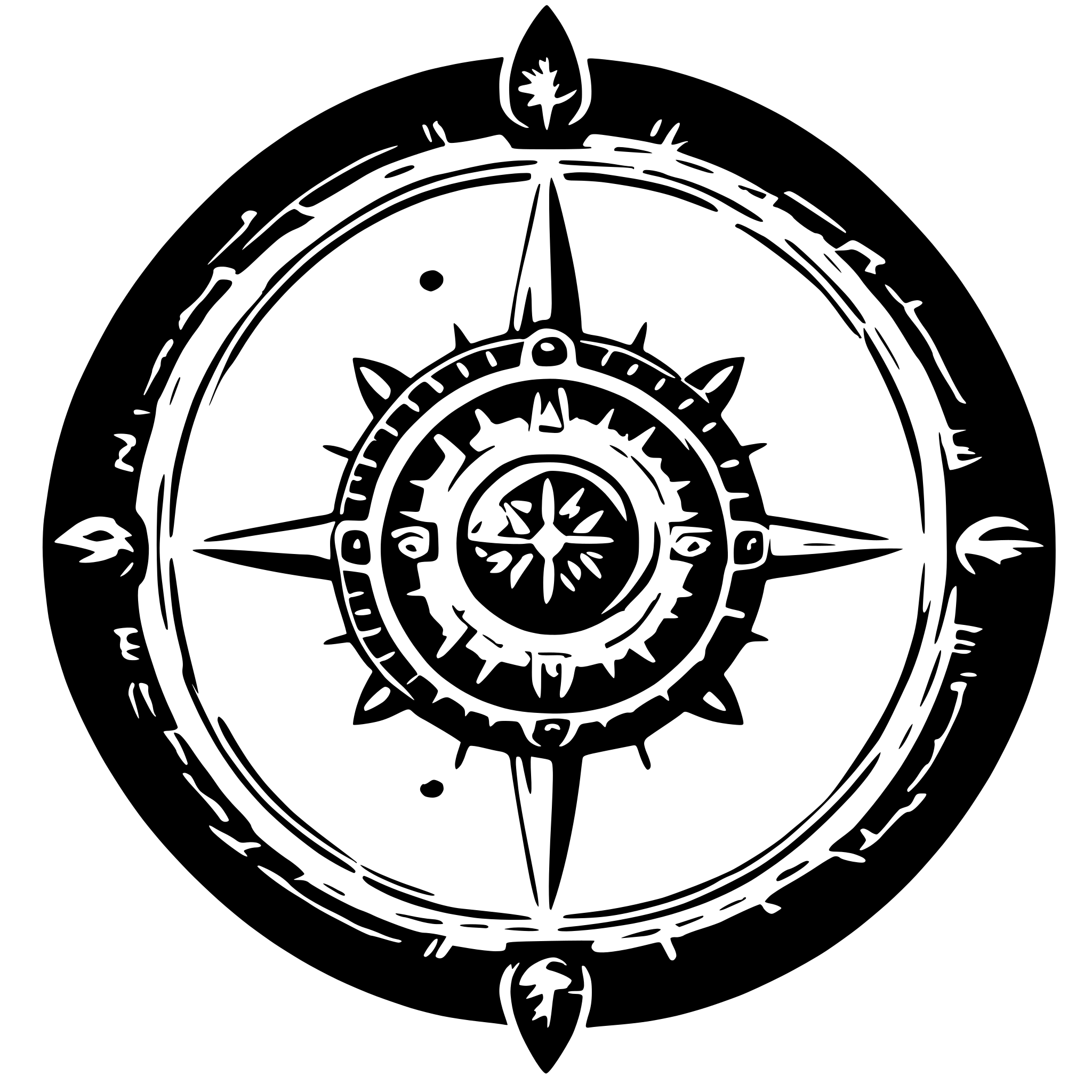 AI-generated SVG of 'UFO mandala compass'