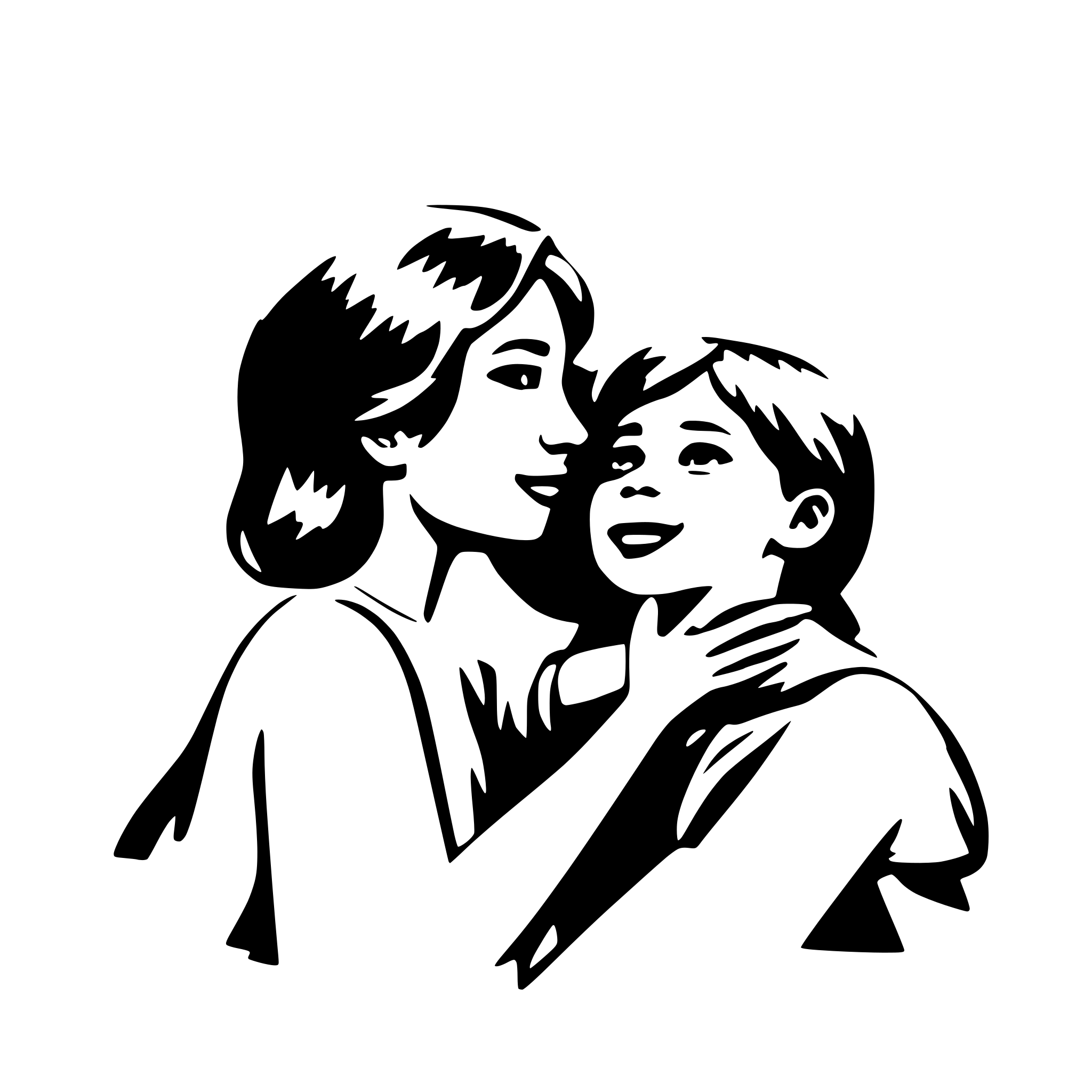 AI-generated SVG of a mother kiss her daughter
