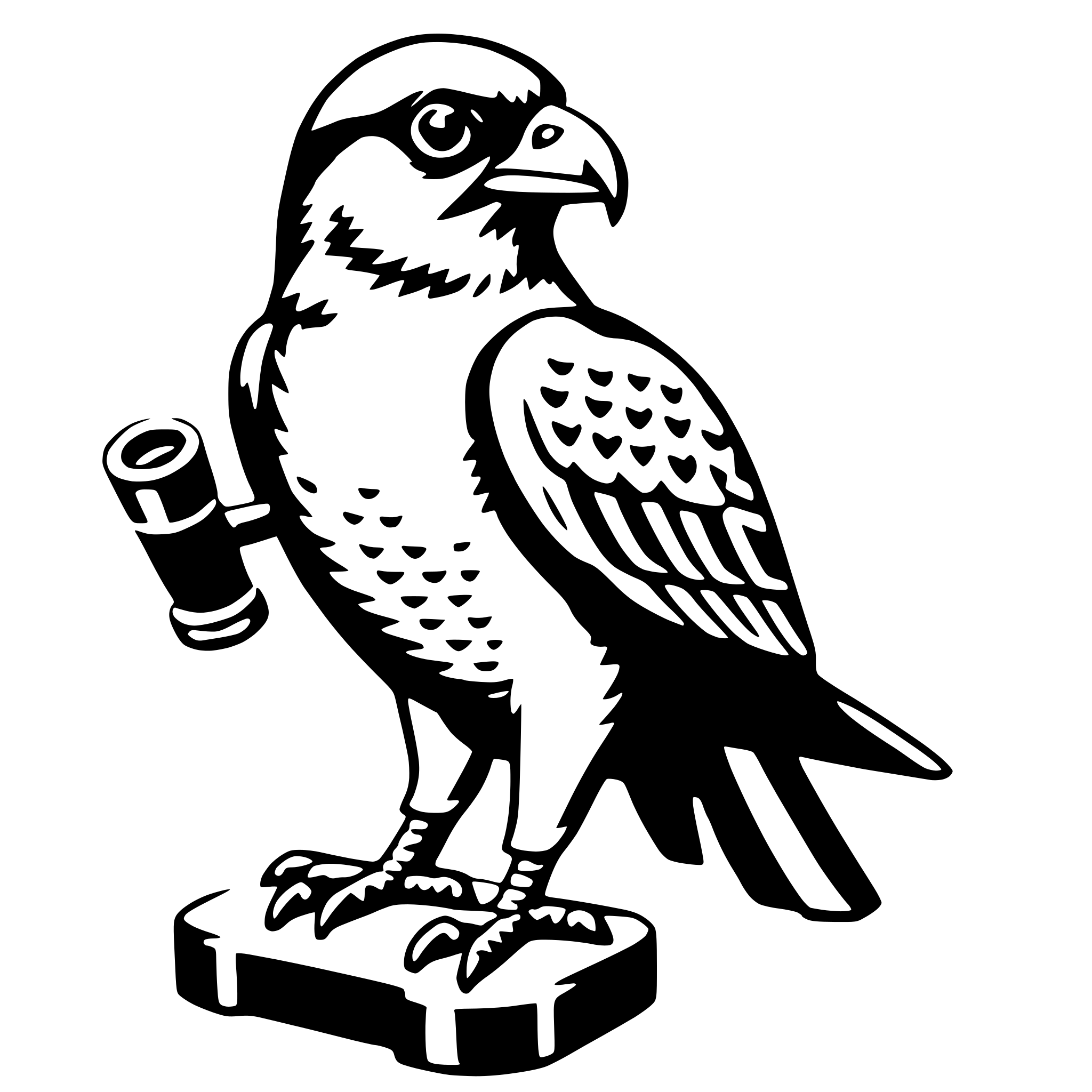 AI-generated SVG of 'falcon with binoculars'