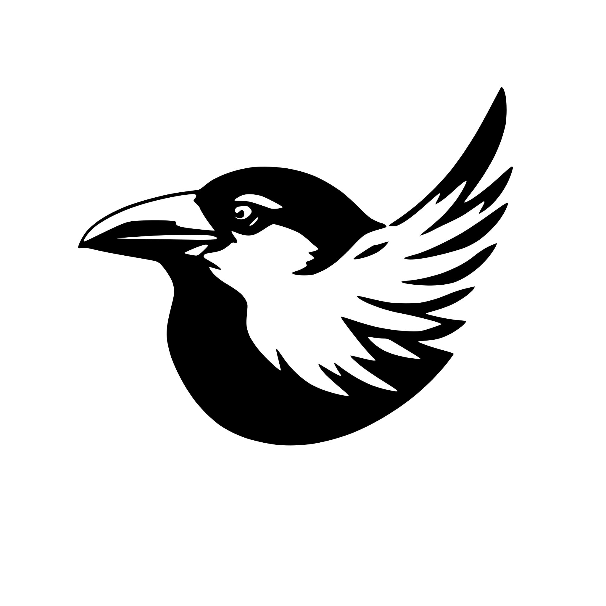 AI-generated SVG of 'crow side profile'