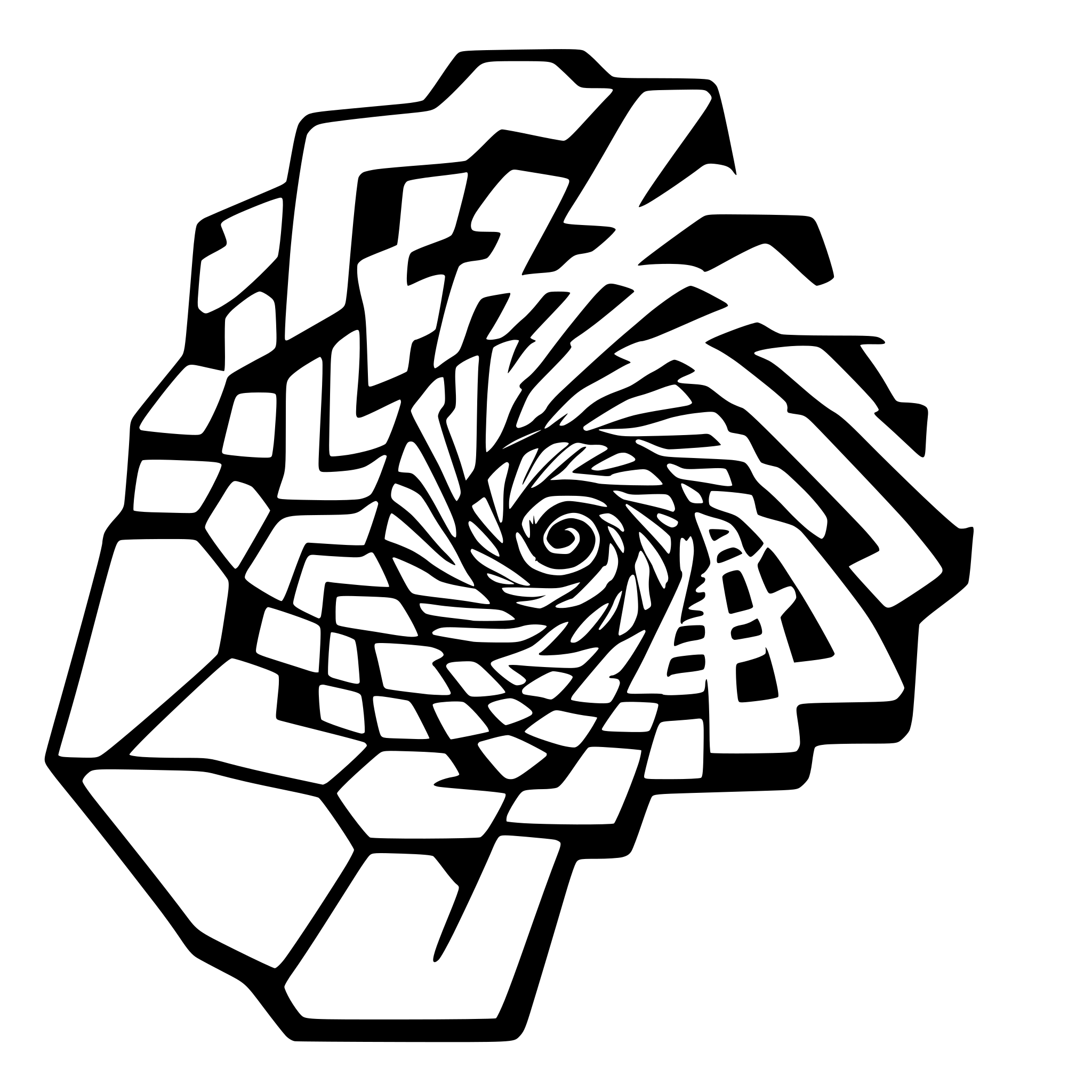 AI-generated SVG of 'Simple line Fibonacci spiral made of hexagon sides'