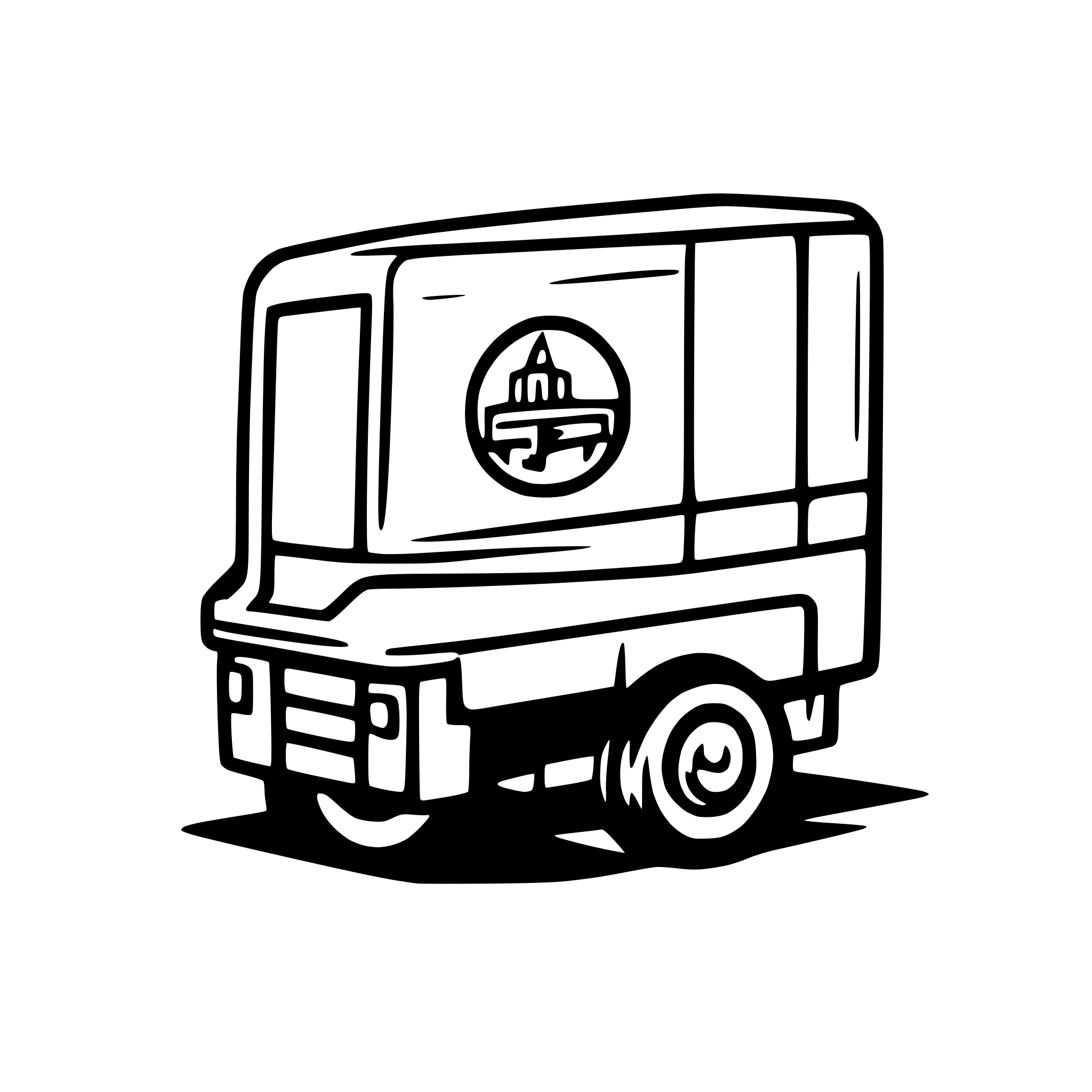 AI-generated SVG of a box truck on road