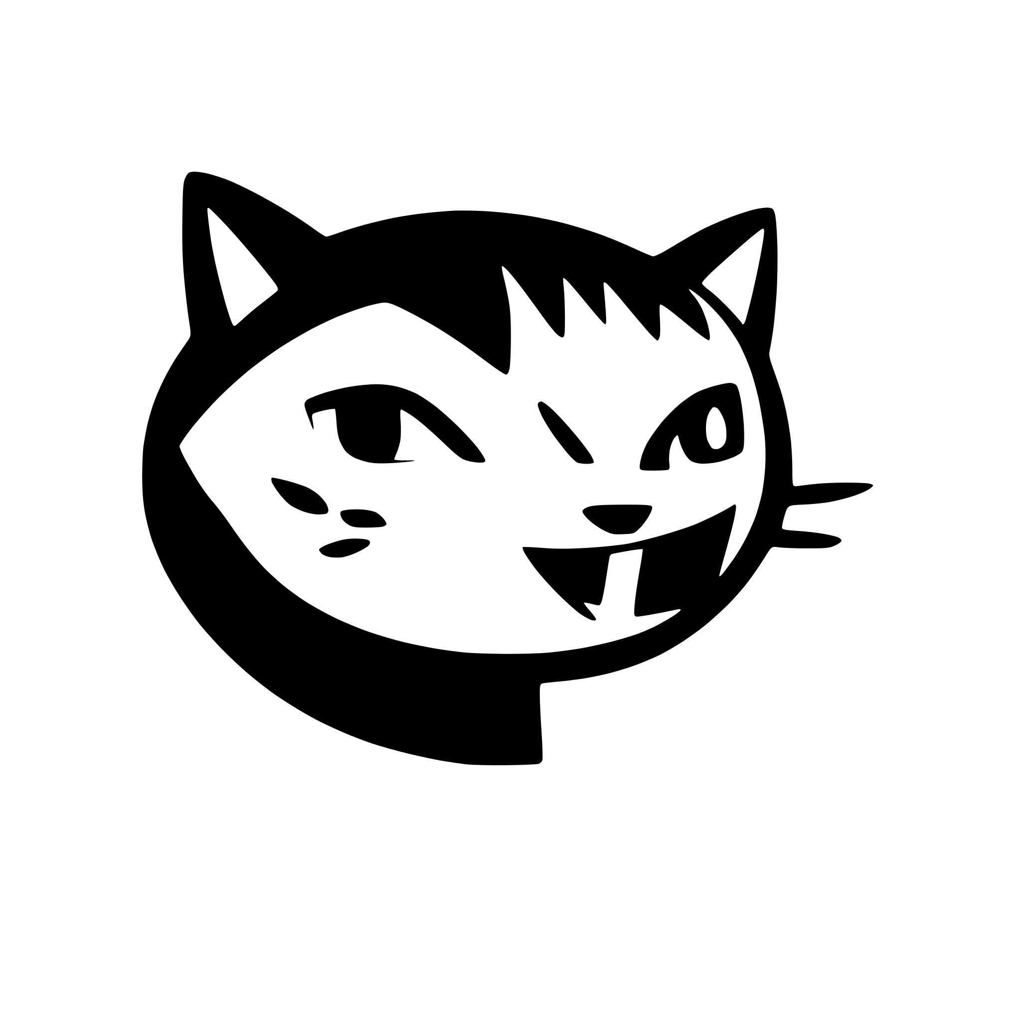 AI-generated SVG of a feral cat head with open mouth