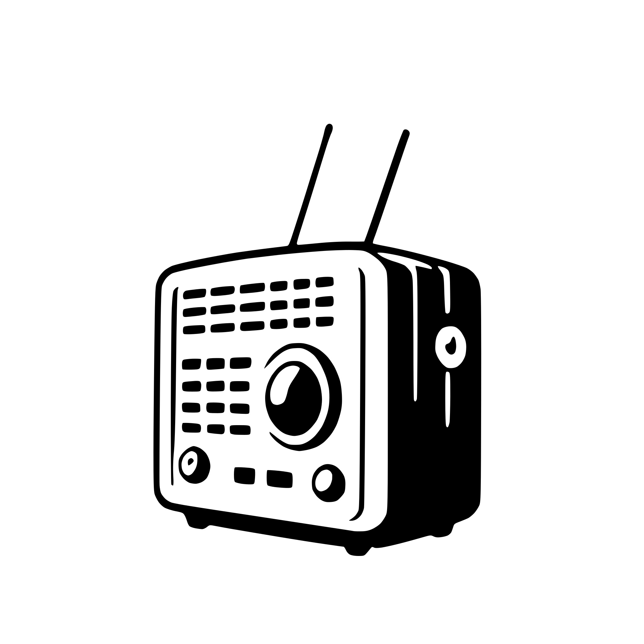 AI-generated SVG of a vintage radio with antenna