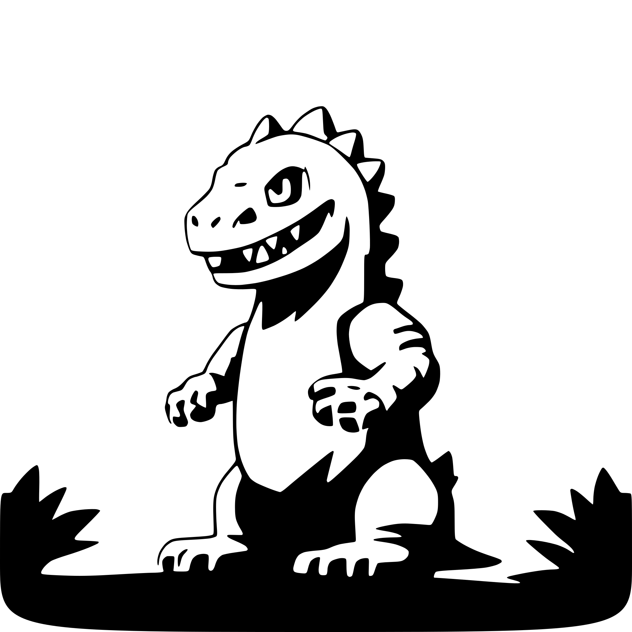 AI-generated SVG of 'godzilla head'