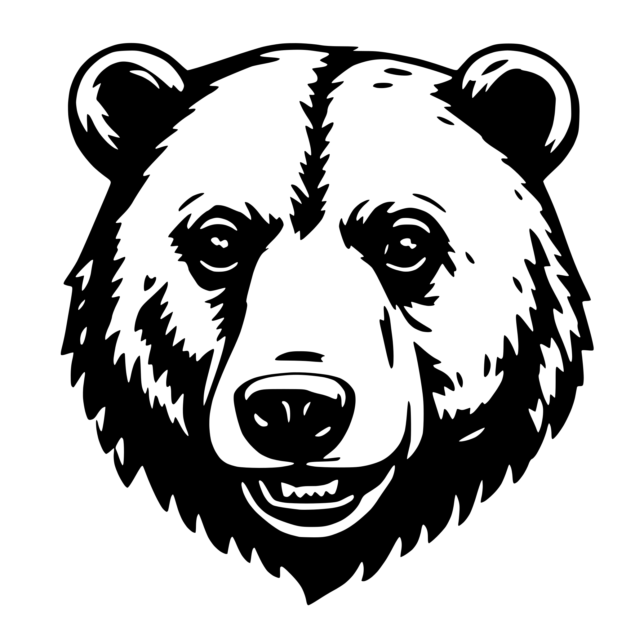 AI-generated SVG of 'Grizzly bear head'
