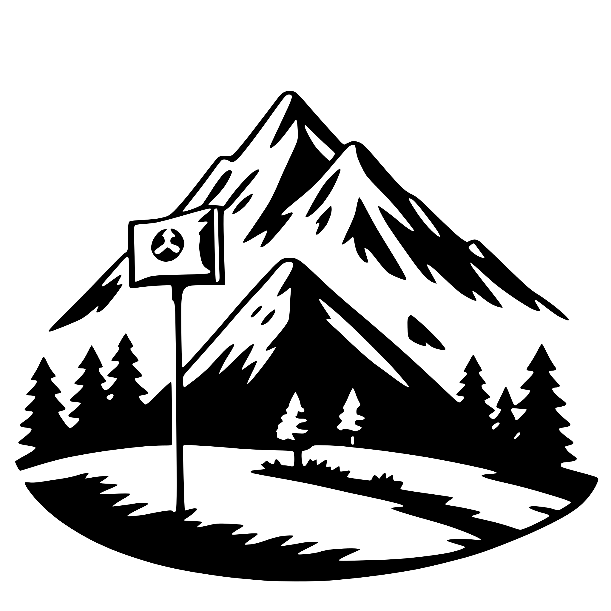 AI-generated SVG of a mountain with flag