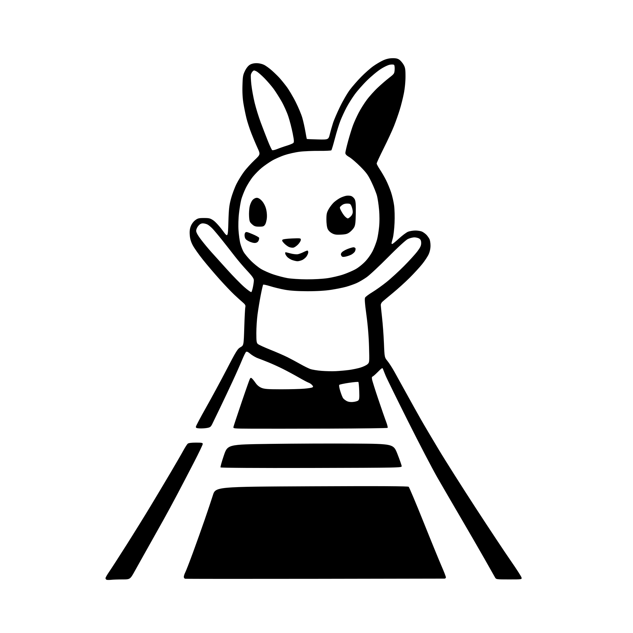 AI-generated SVG of a bunny jumping in a crooked lane