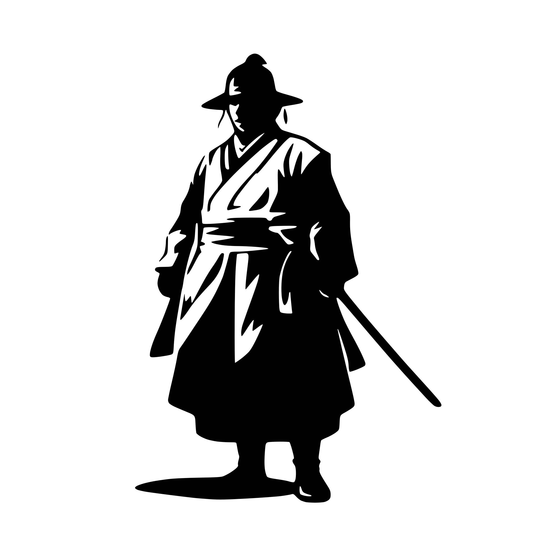AI-generated SVG of a old samurai