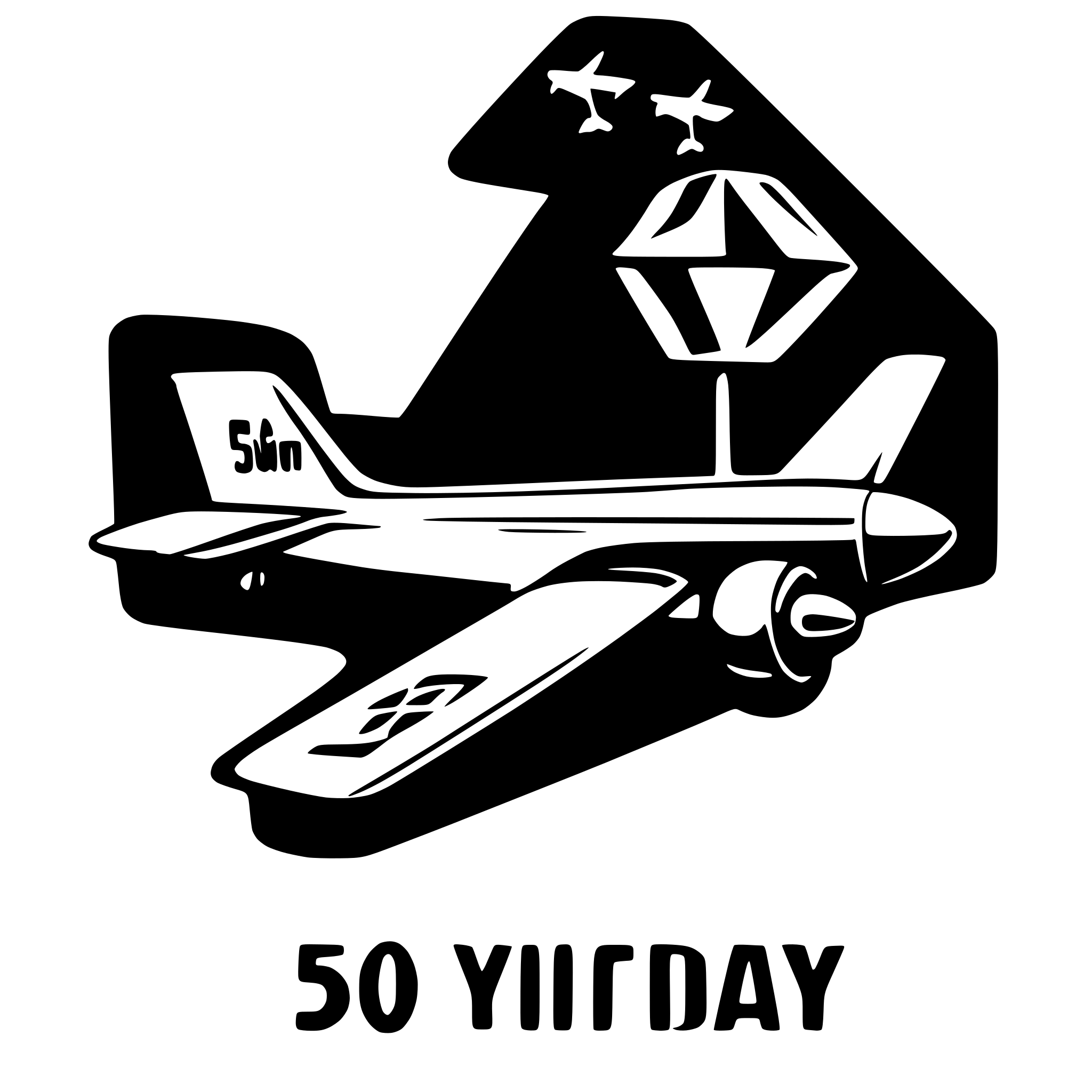AI-generated SVG of a birthday sign 50 years model airplane