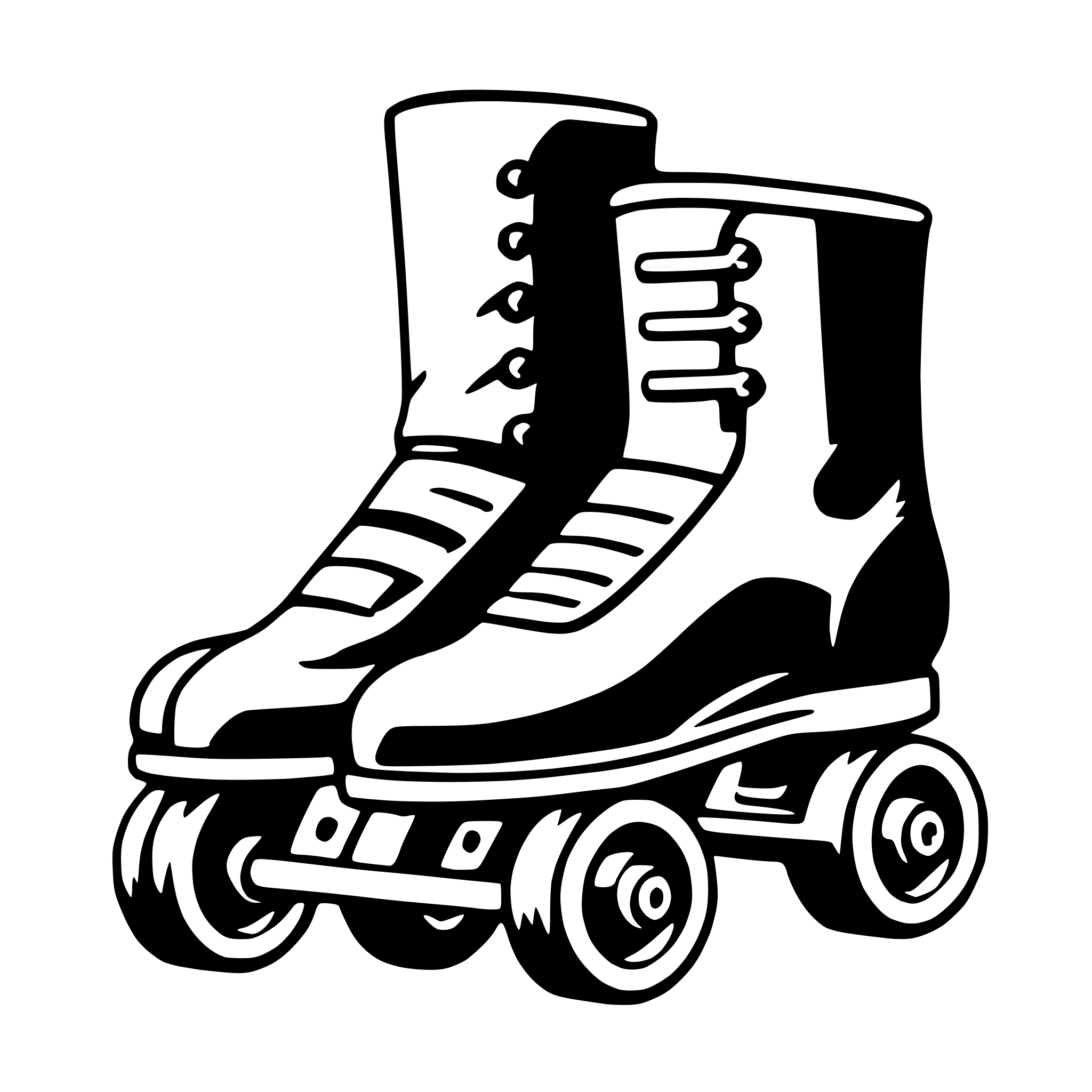 AI-generated SVG of 'rollerblades'