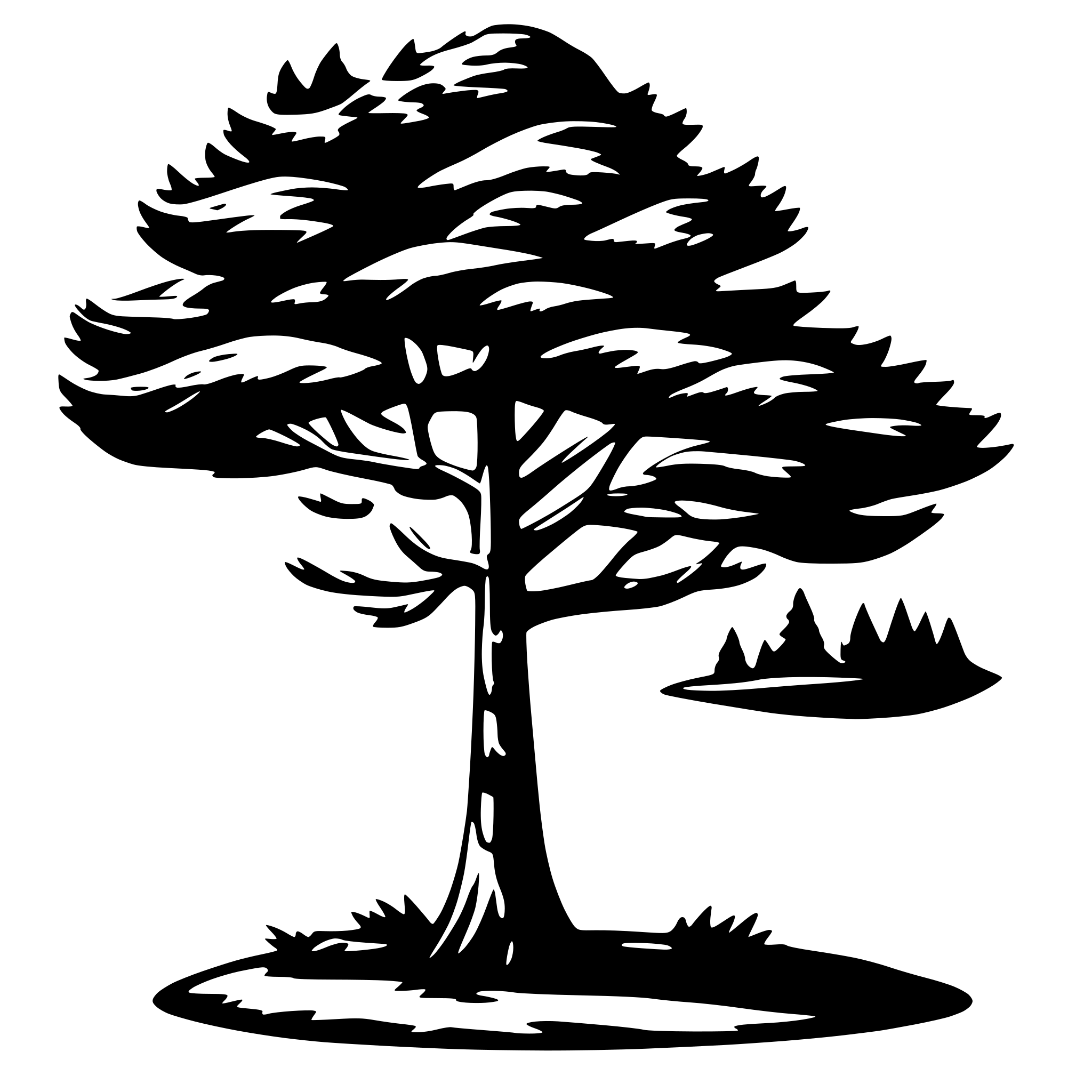AI-generated SVG of 'a single pine tree'