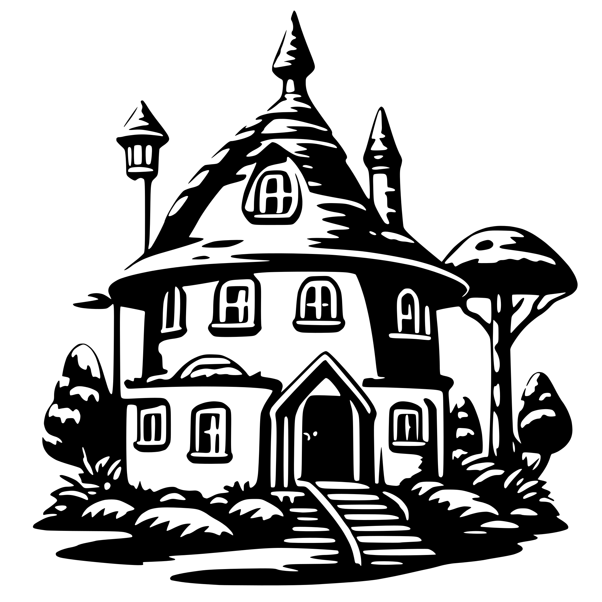 AI-generated SVG of 'totoro house'