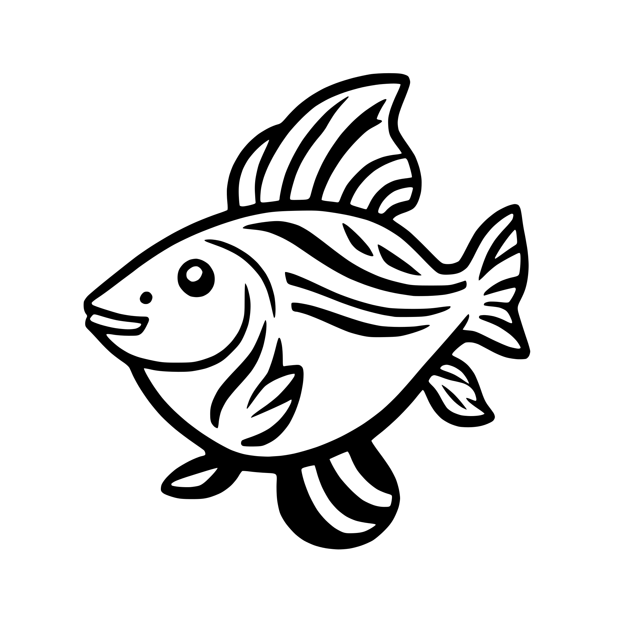 AI-generated SVG of a happy exotic fish for use as modern logo