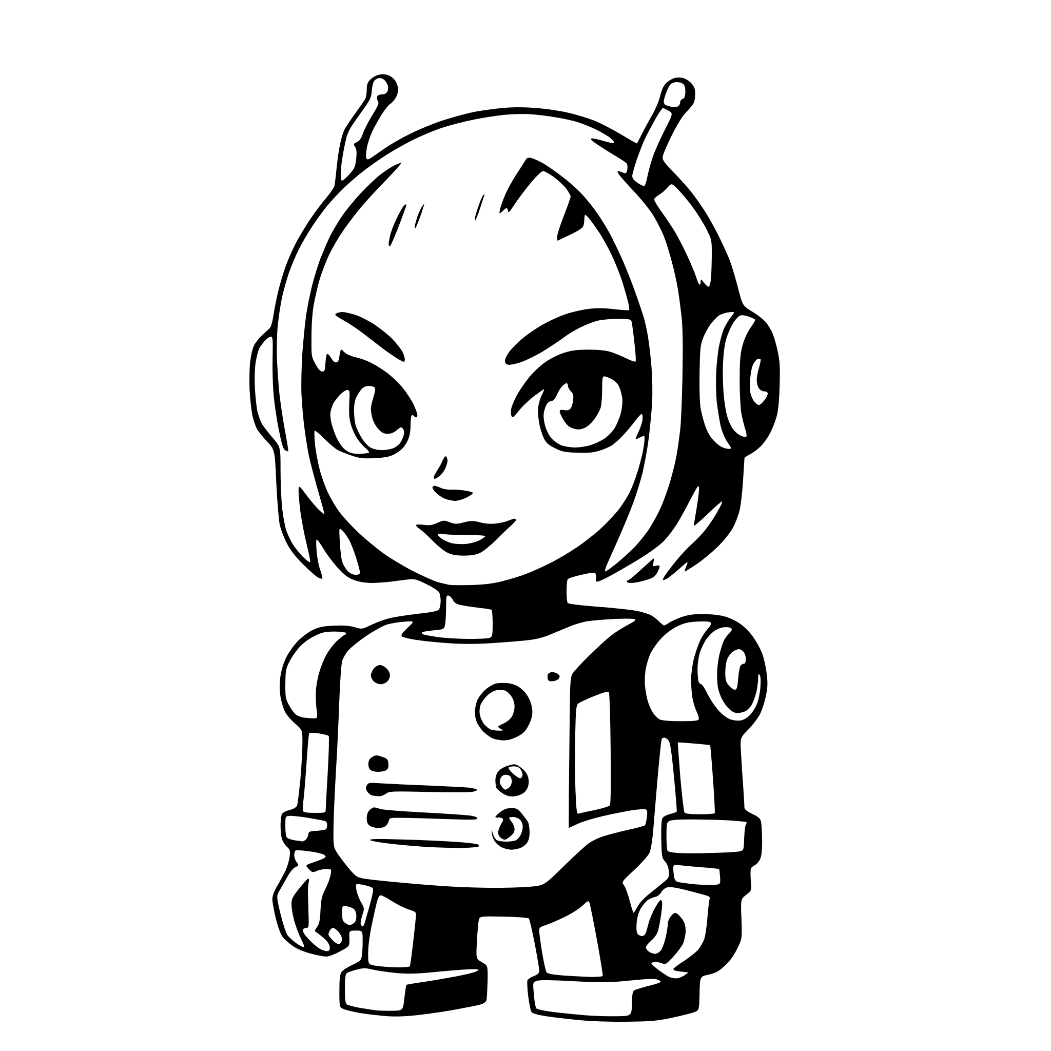 AI-generated SVG of 'robot with glowing eyes'