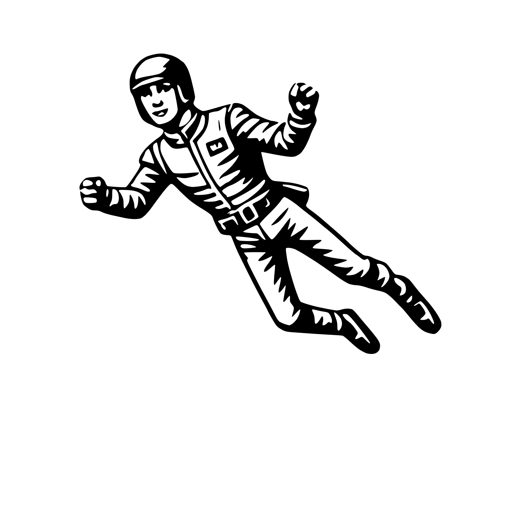 AI-generated SVG of 'skydiver in freefall'