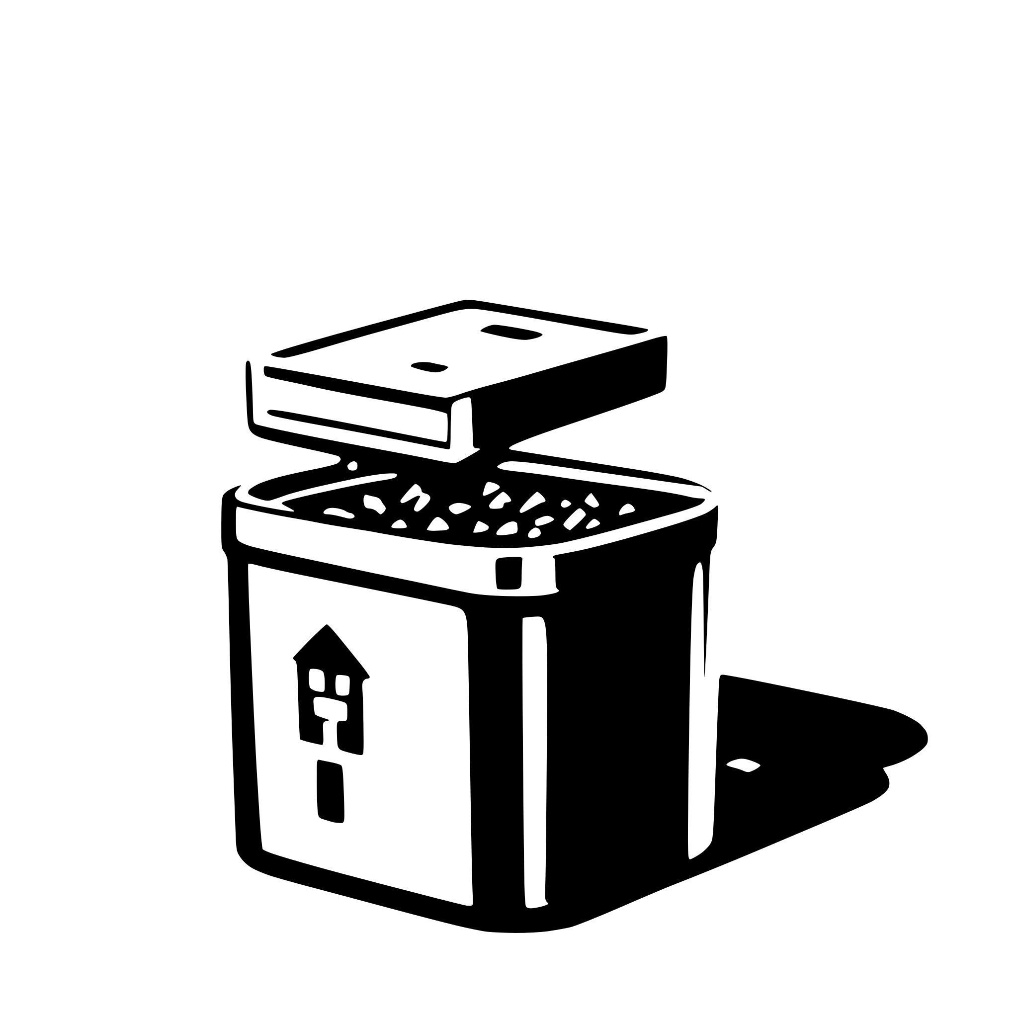 AI-generated SVG of a data nodes entering a trash bin