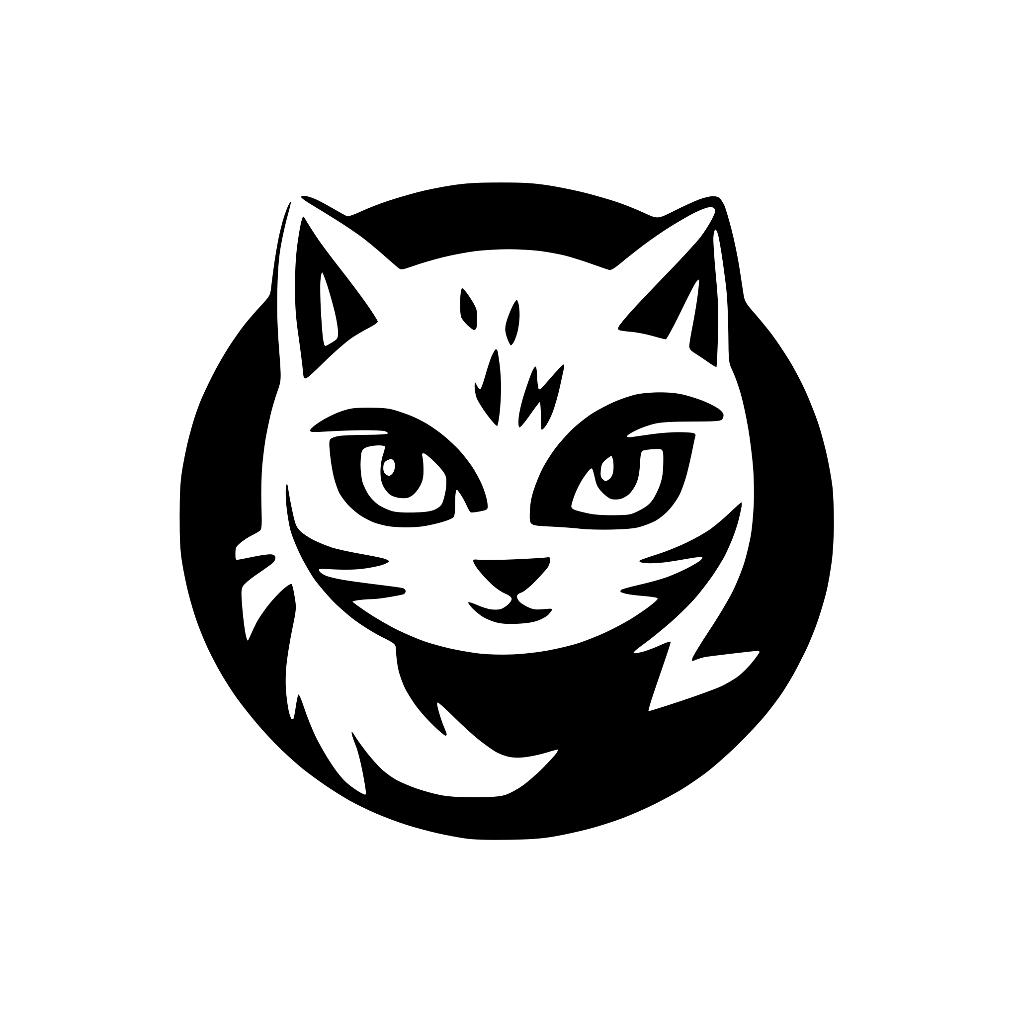 AI-generated SVG of 'black cat face'