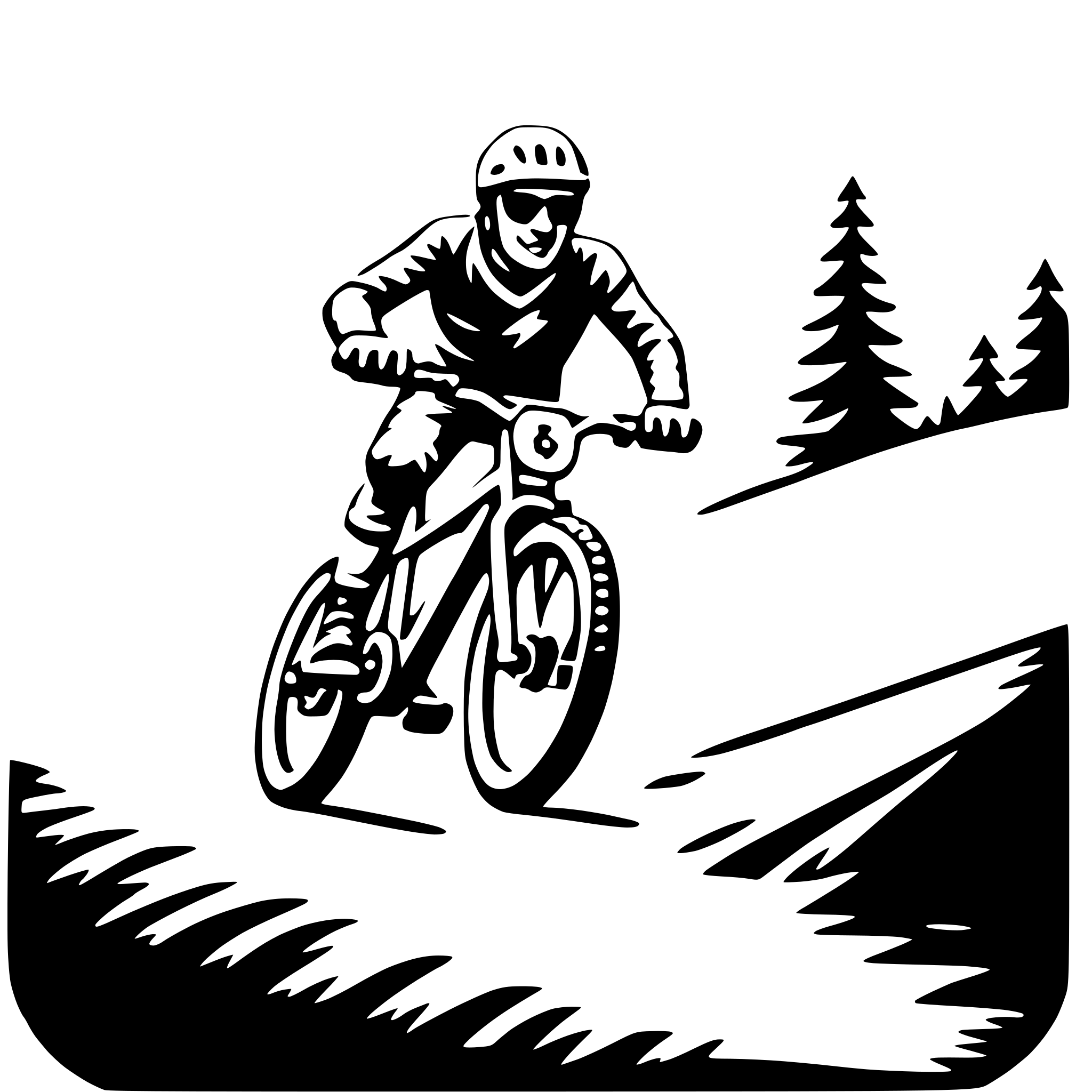 AI-generated SVG of 'mountain biking downhill'