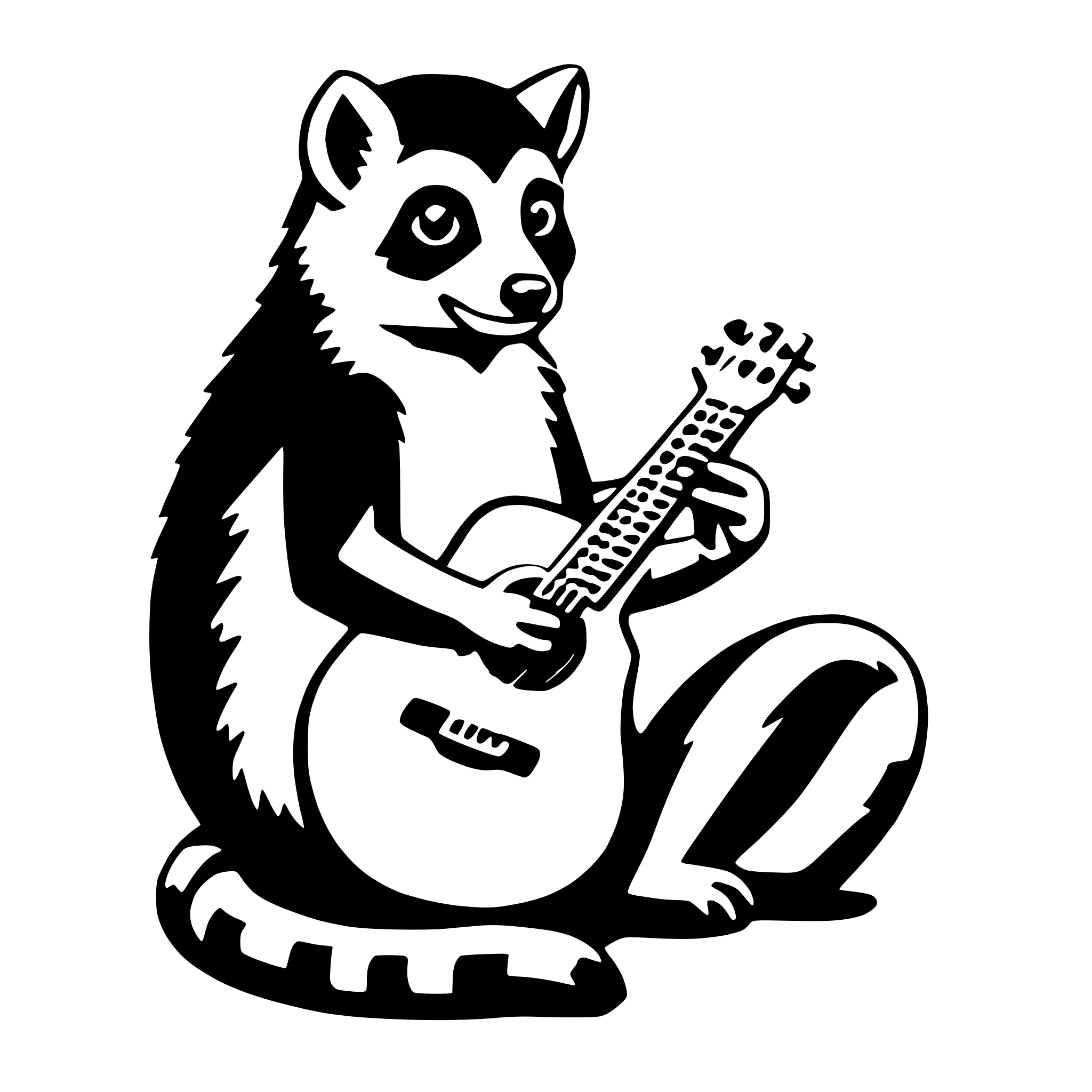 AI-generated SVG of 'lemur with guitar'