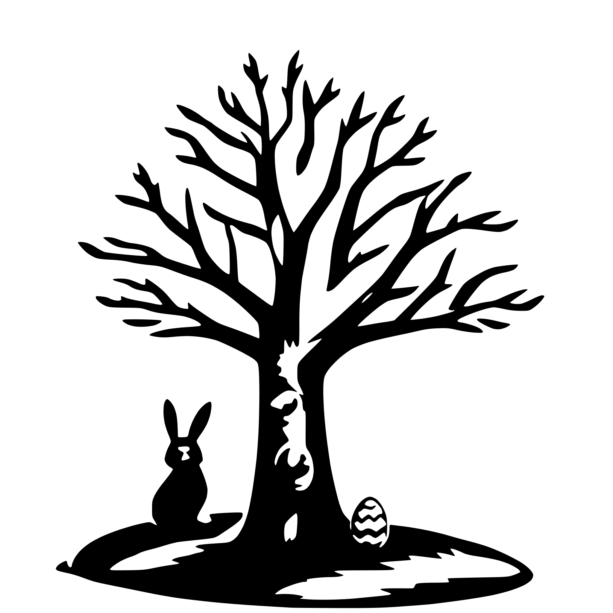 AI-generated SVG of a Easter bunny tree
