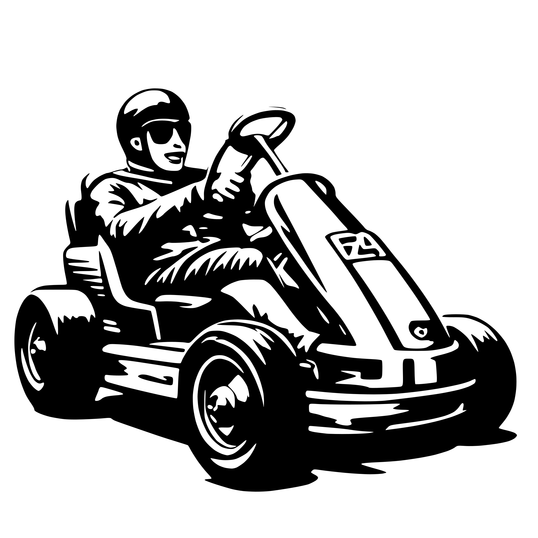 AI-generated SVG of a go-kart without background, simplified and without driver