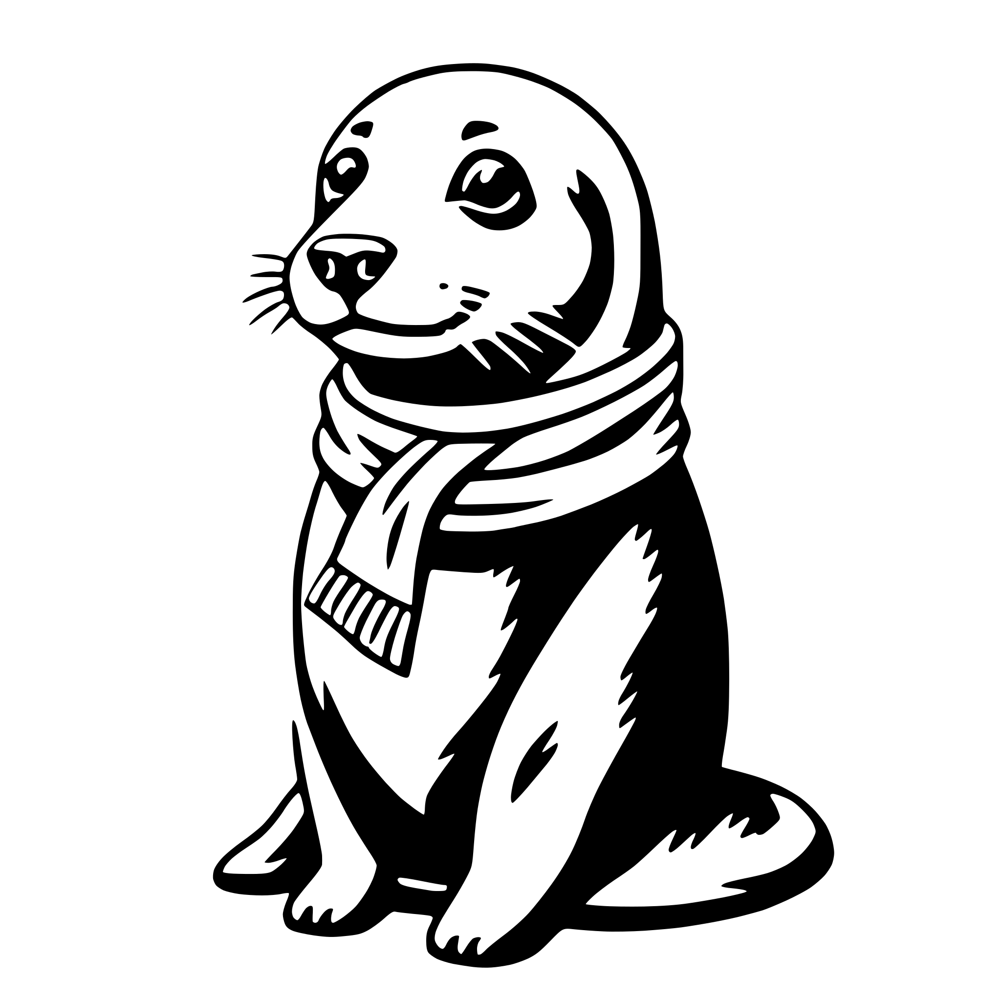 AI-generated SVG of a seal with scarf