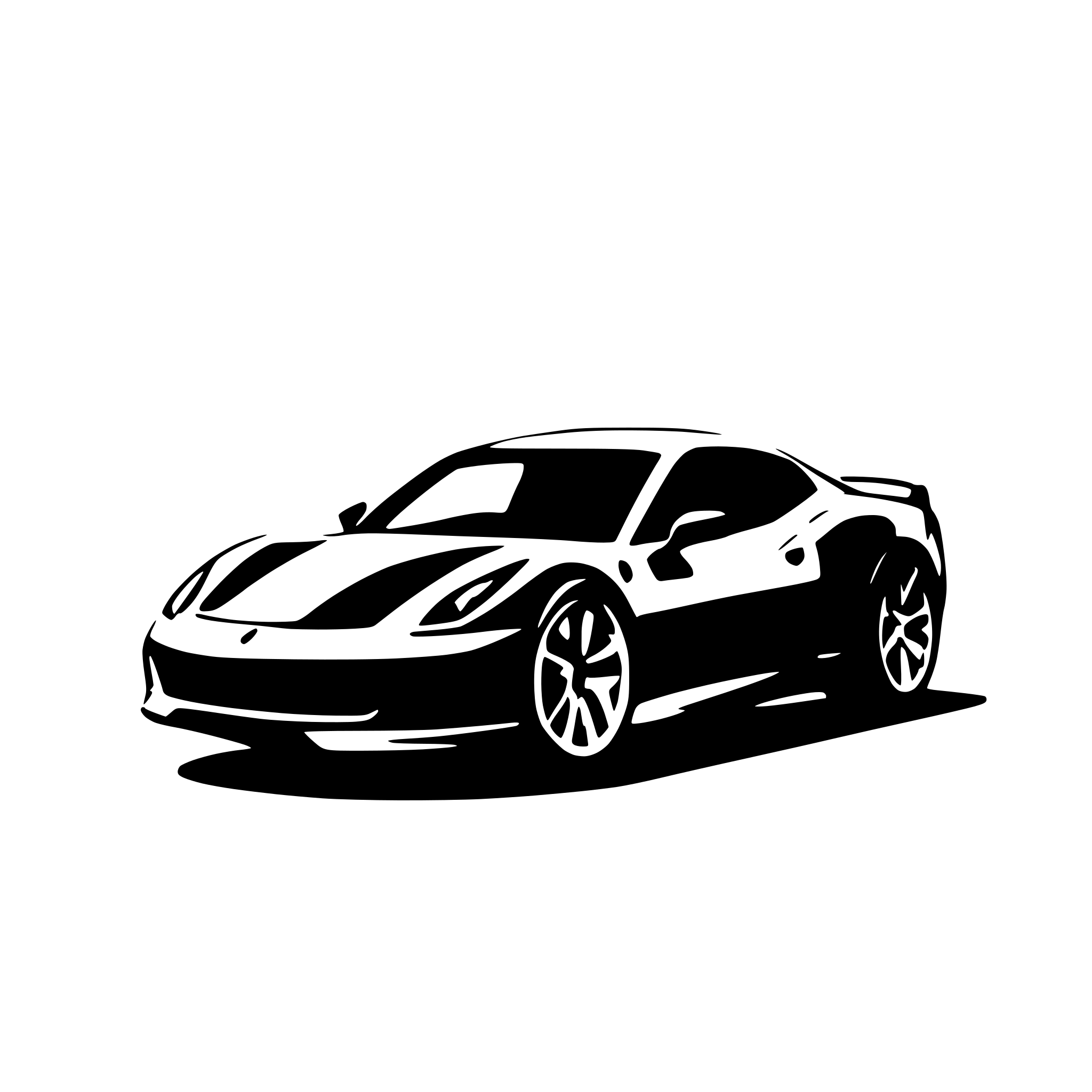 AI-generated SVG of a Ferrari 458 as a drawing to color in. Without Logos.