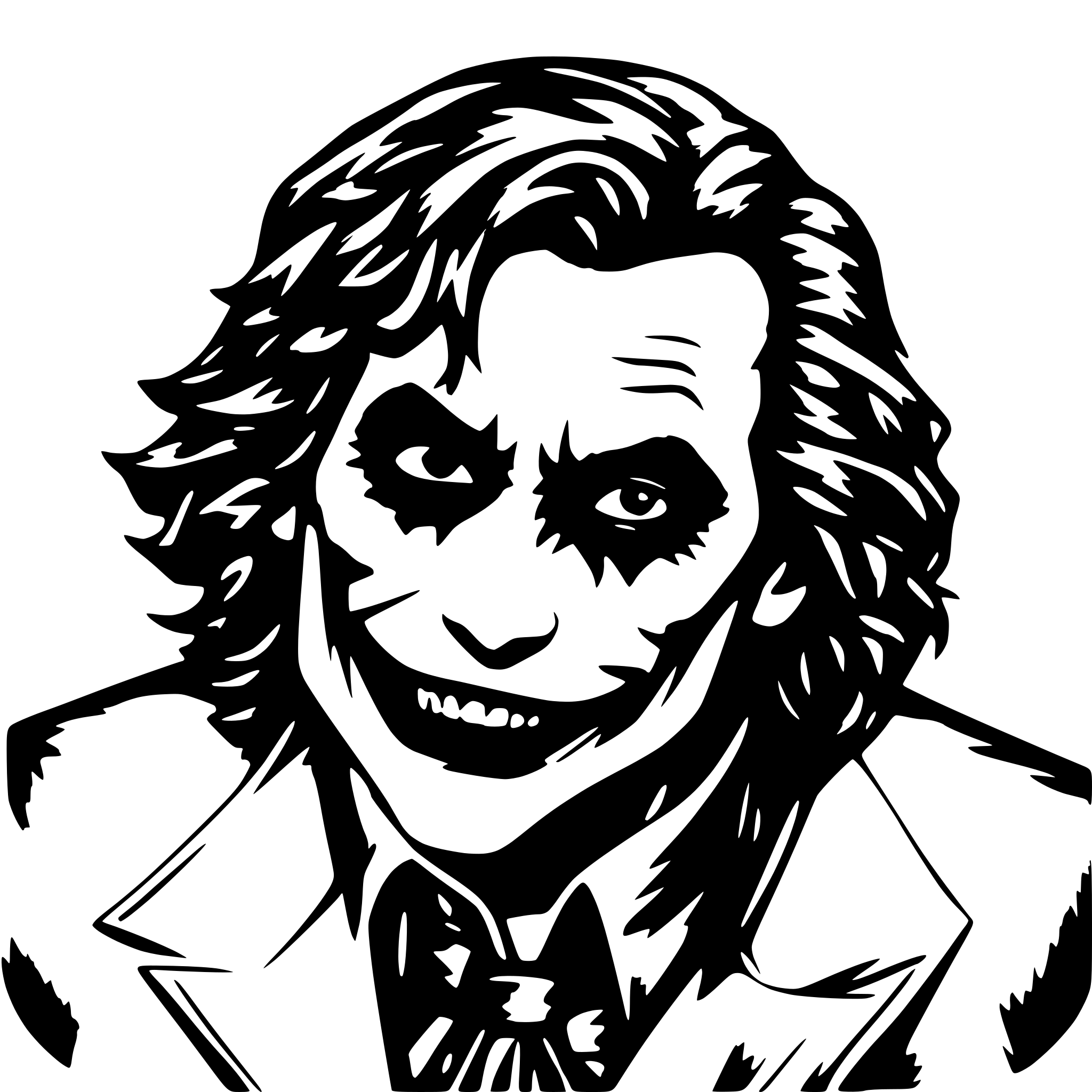 AI-generated SVG of 'the joker from dark knite'